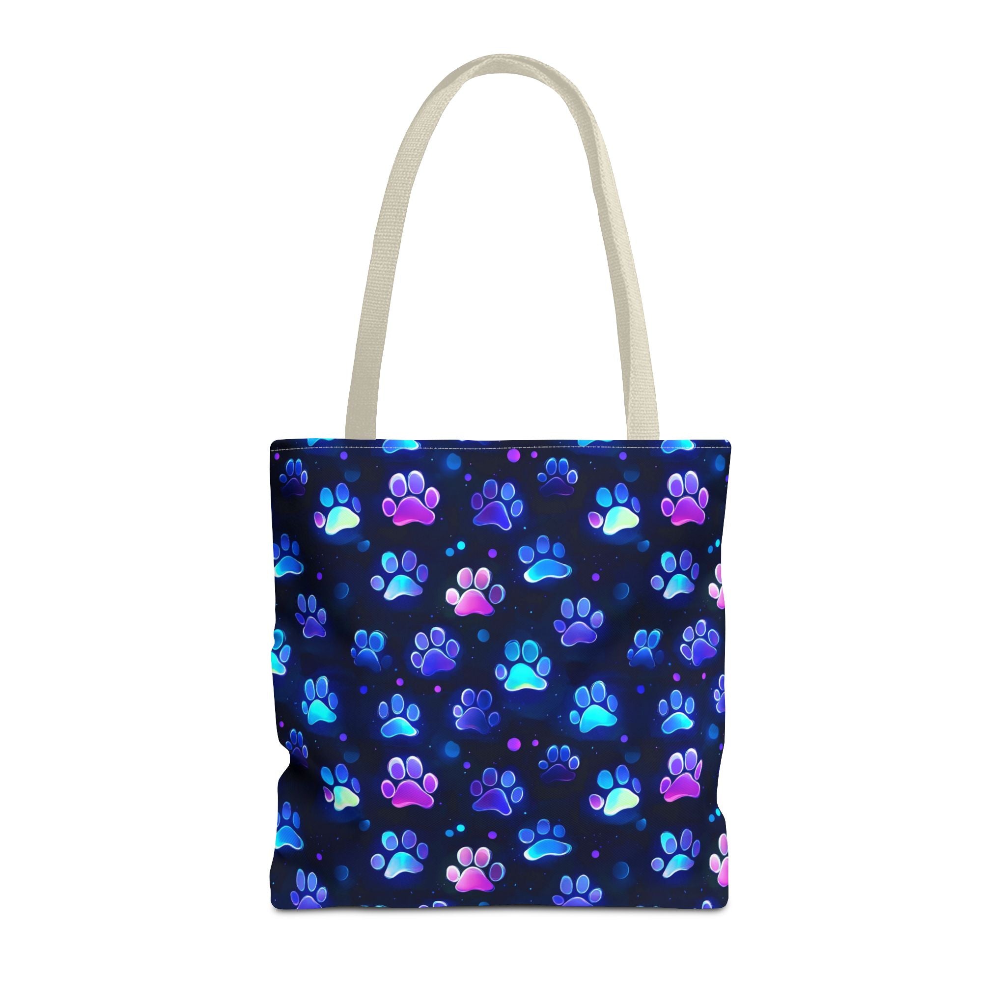 Neon Paw Print Tote | Colorful Cat Dog Paw Pattern All Over Print