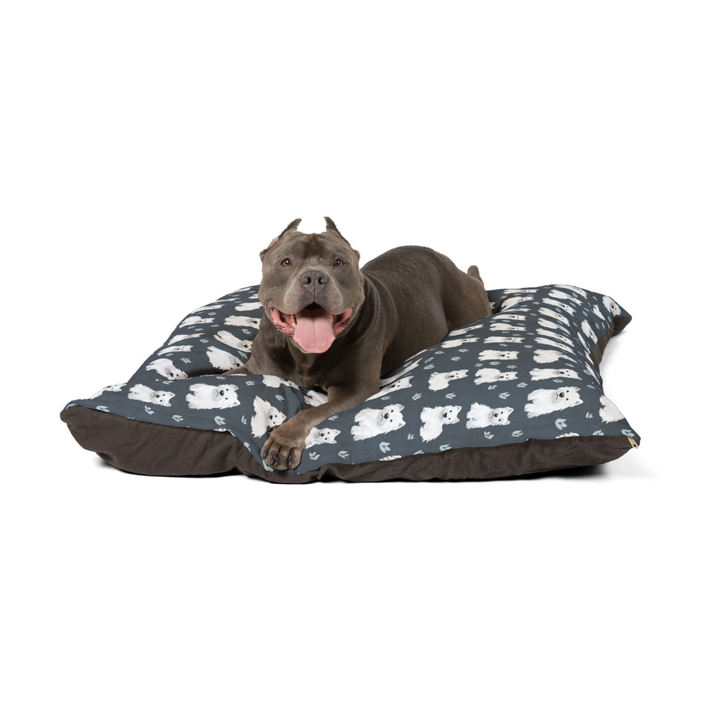 Westie Pattern Pet Bed | White West Highland Terrier Repeat Design