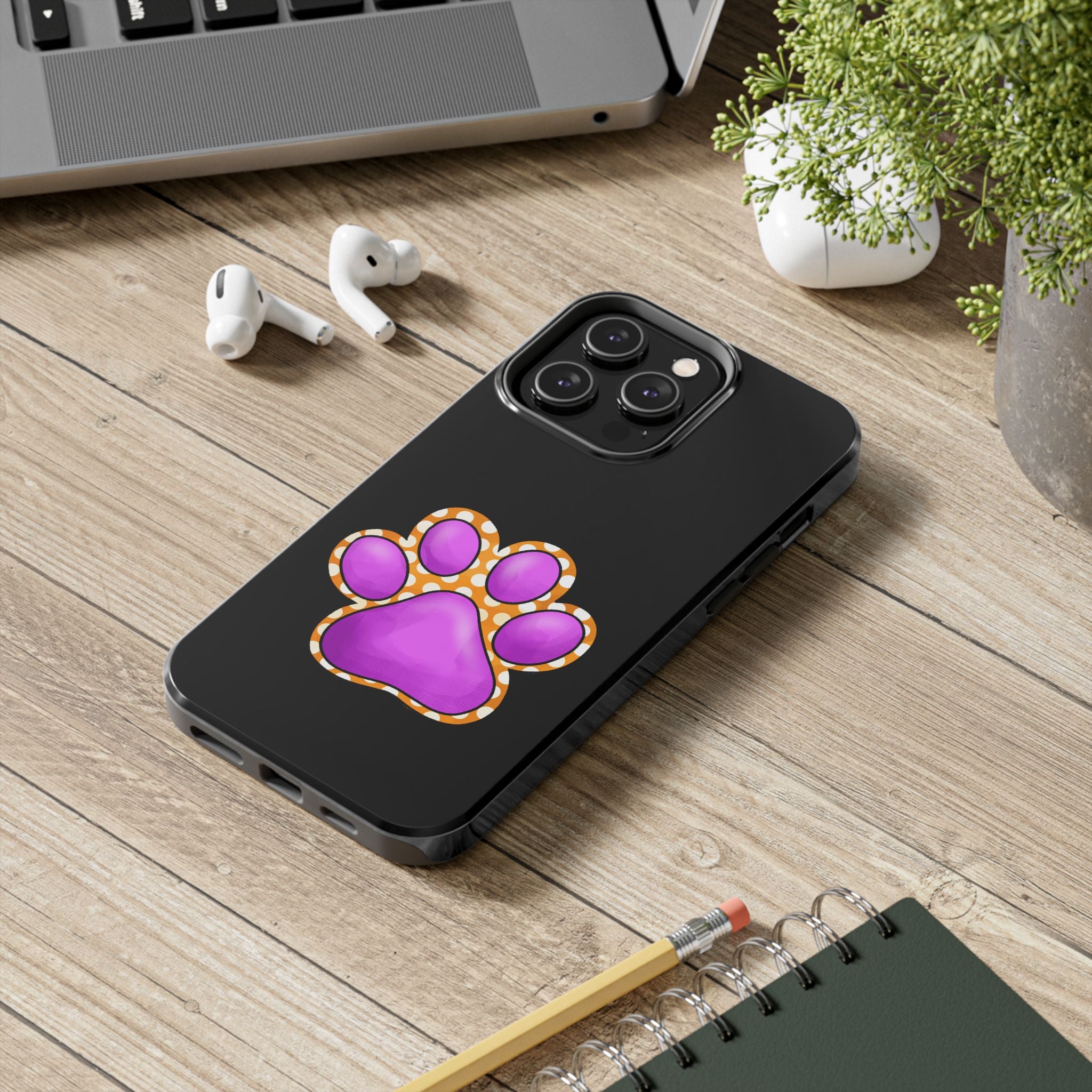 Purple Paw Print Phone Case | Cute Pet Paw iPhone Cover