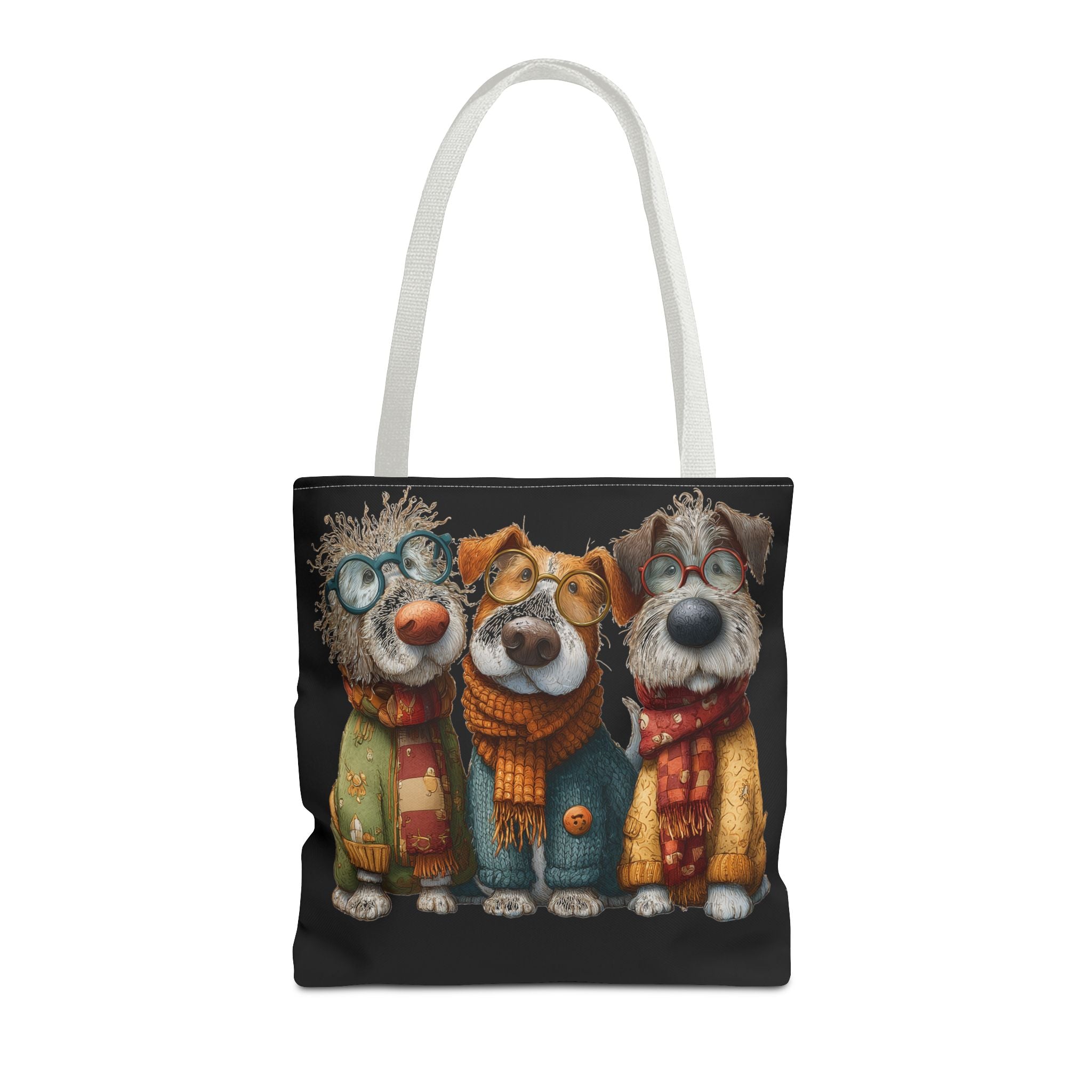 Three Cozy Dogs Tote Bag | Cute Winter Dogs Illustration