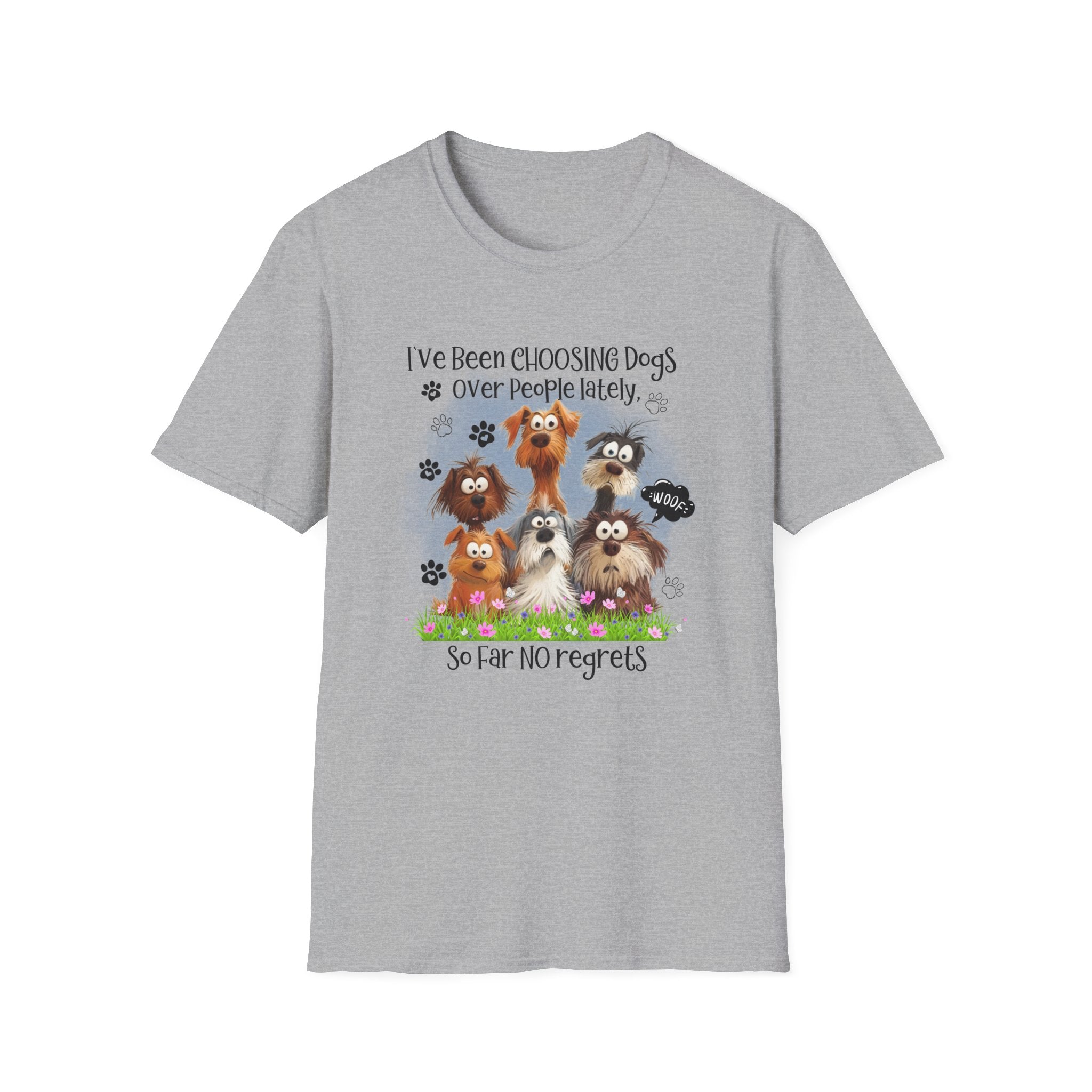 Choosing Dogs Over People T-Shirt | Cute Cartoon Dogs, Paw Print Design