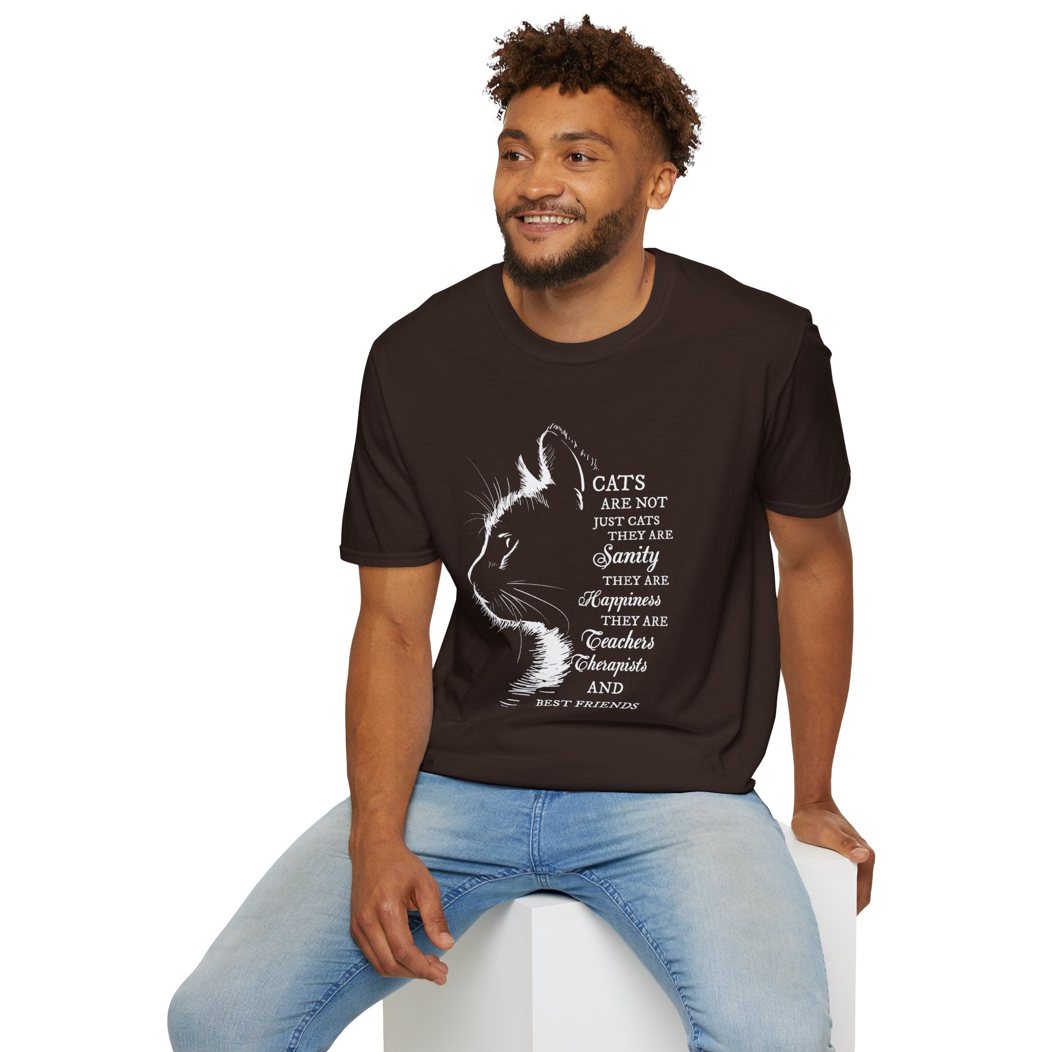 Cat Silhouette Quote T-Shirt | Cat Lovers Tee, Feline Friendship Design