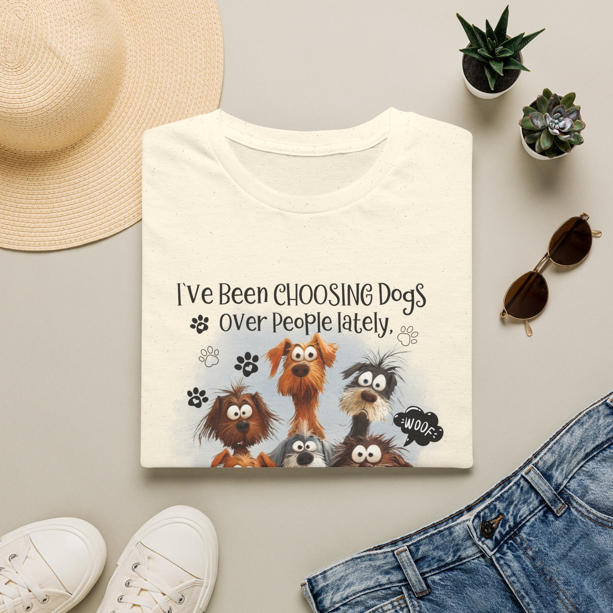 Choosing Dogs Over People T-Shirt | Cute Cartoon Dogs, Paw Print Design