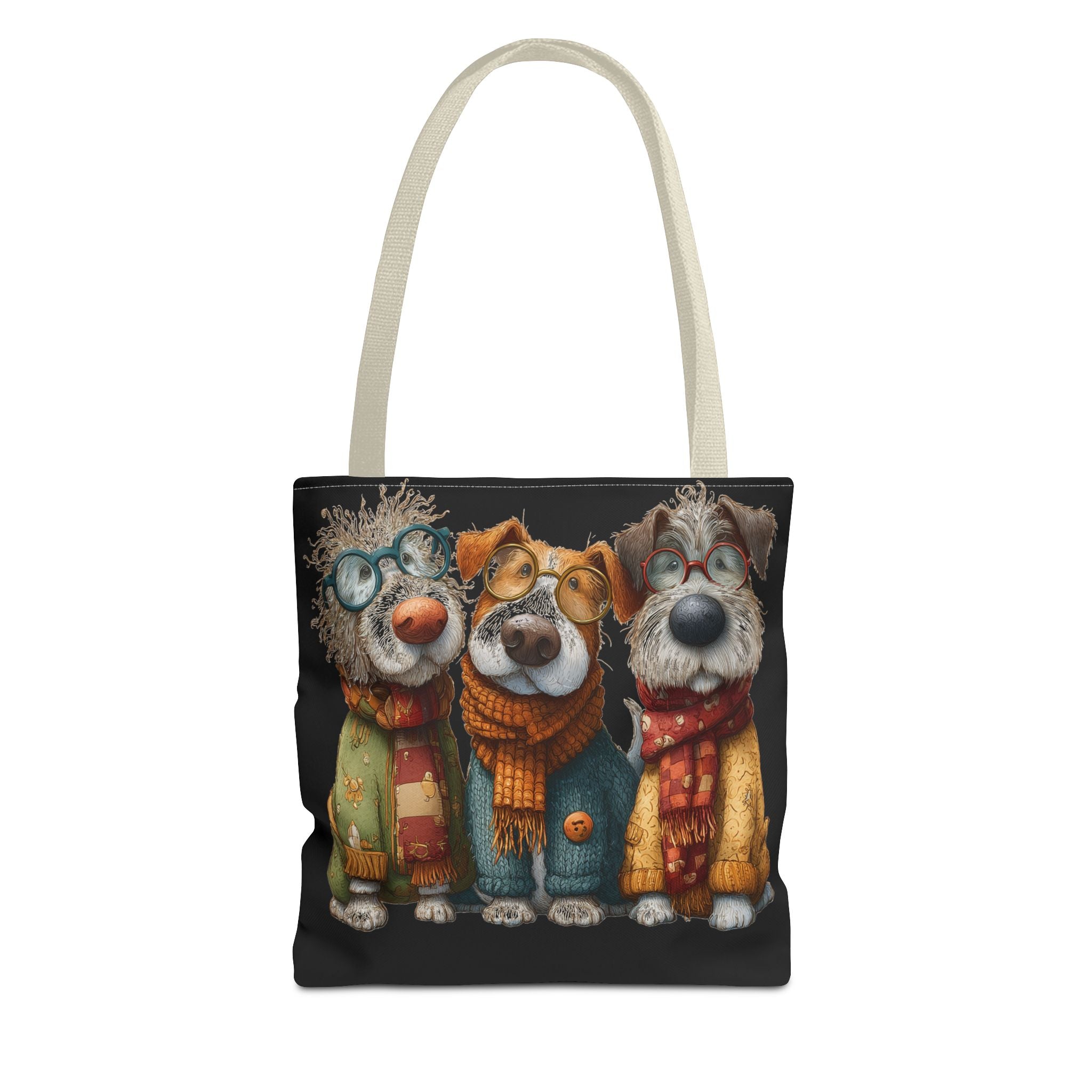 Three Cozy Dogs Tote Bag | Cute Winter Dogs Illustration