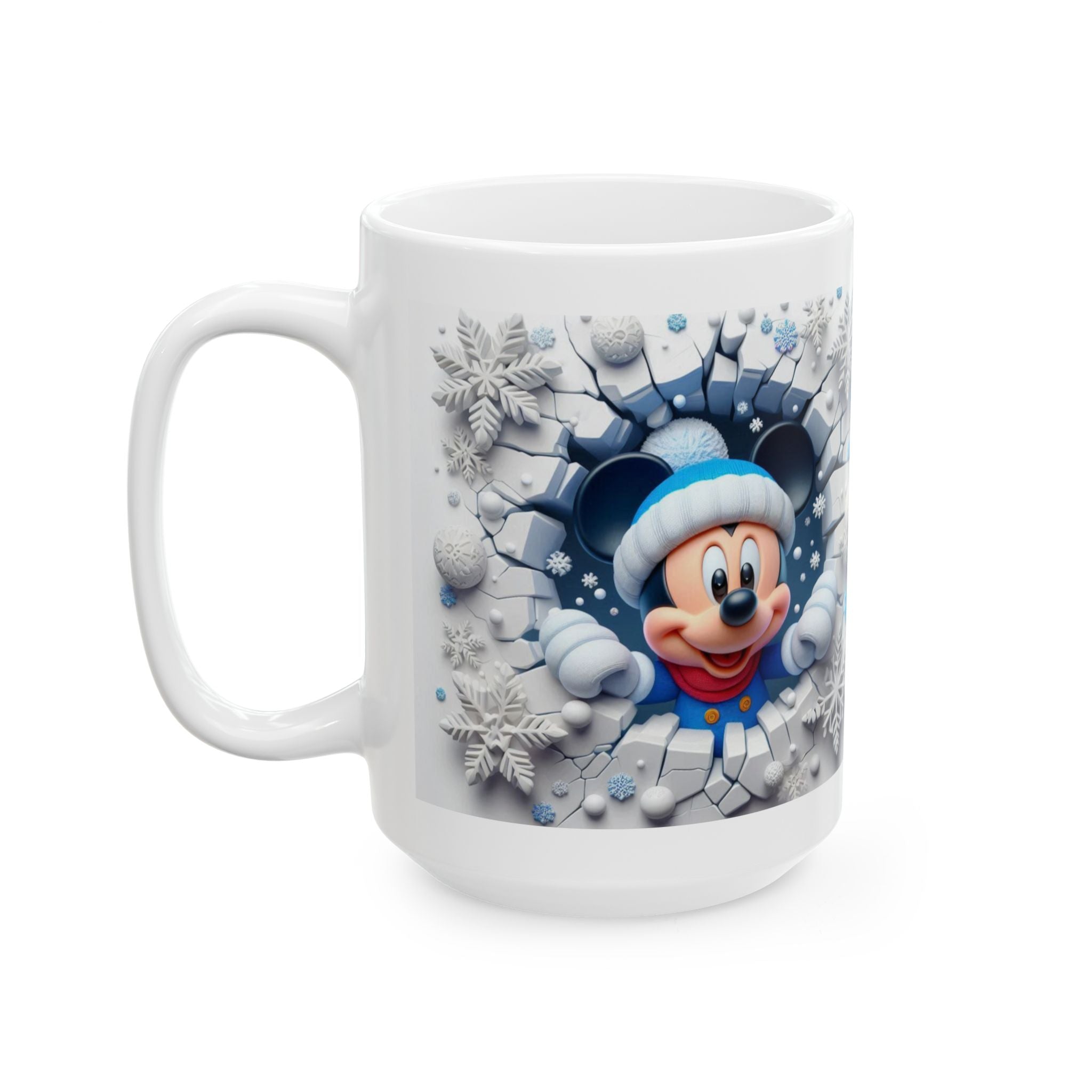 Snowflake Mouse Holiday Mug | Winter Mickee-Inspired Ceramic Mug