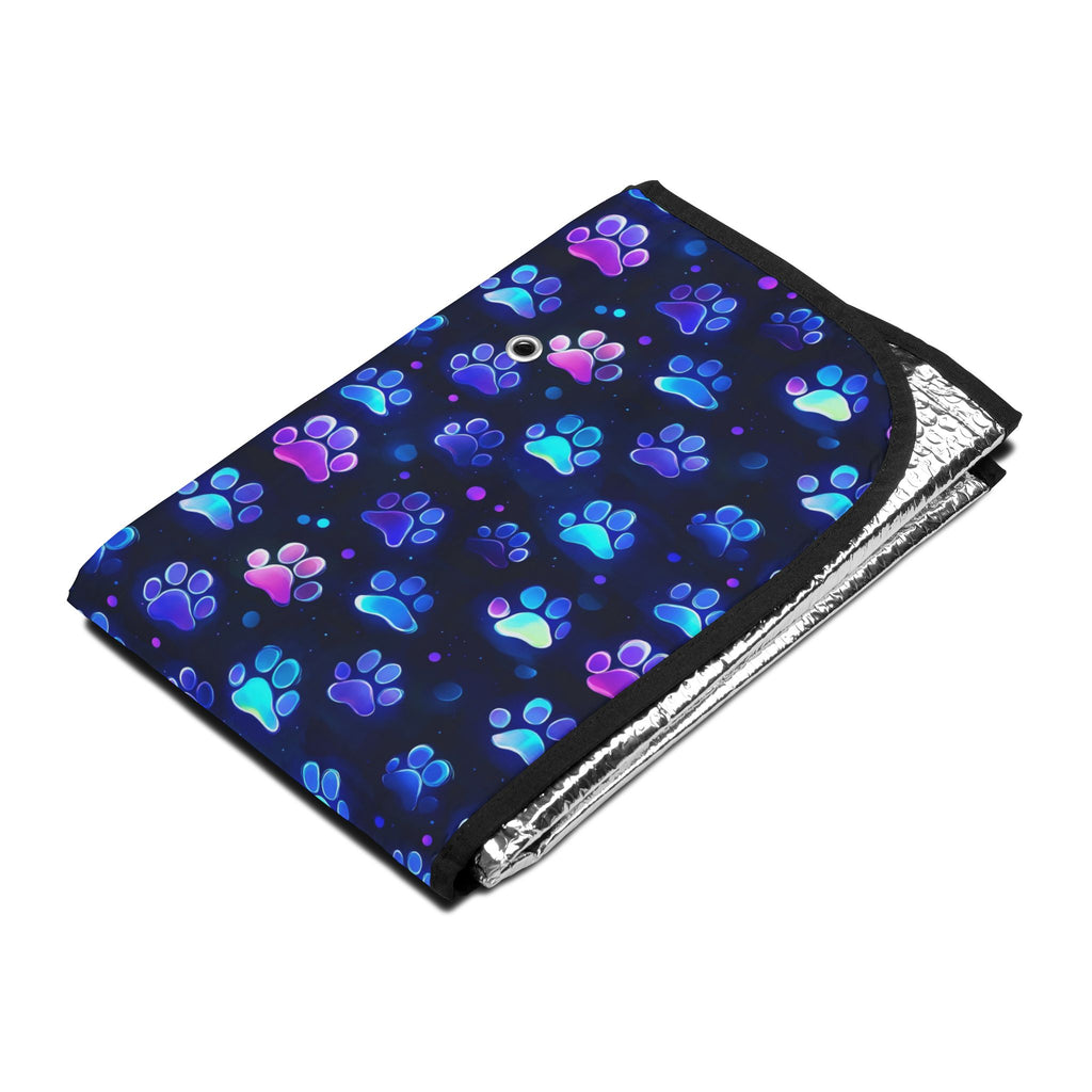 Neon Paw Print Car Sun Shade | Paw Pattern Sunshade