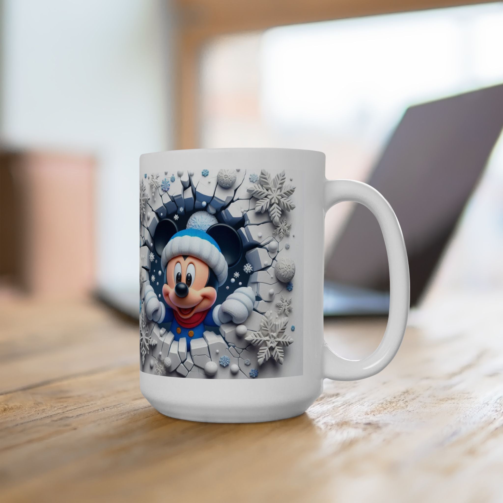 Snowflake Mouse Holiday Mug | Winter Mickee-Inspired Ceramic Mug