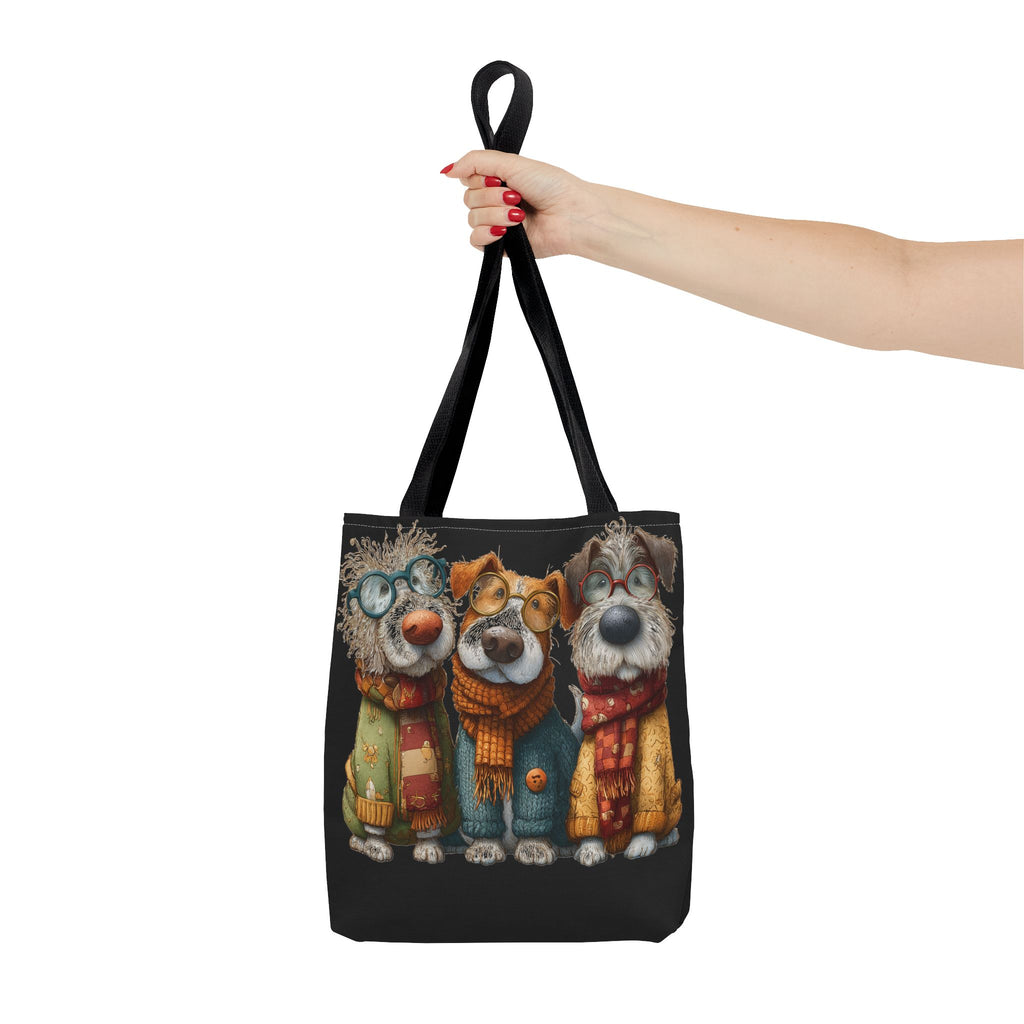 Three Cozy Dogs Tote Bag | Cute Winter Dogs Illustration