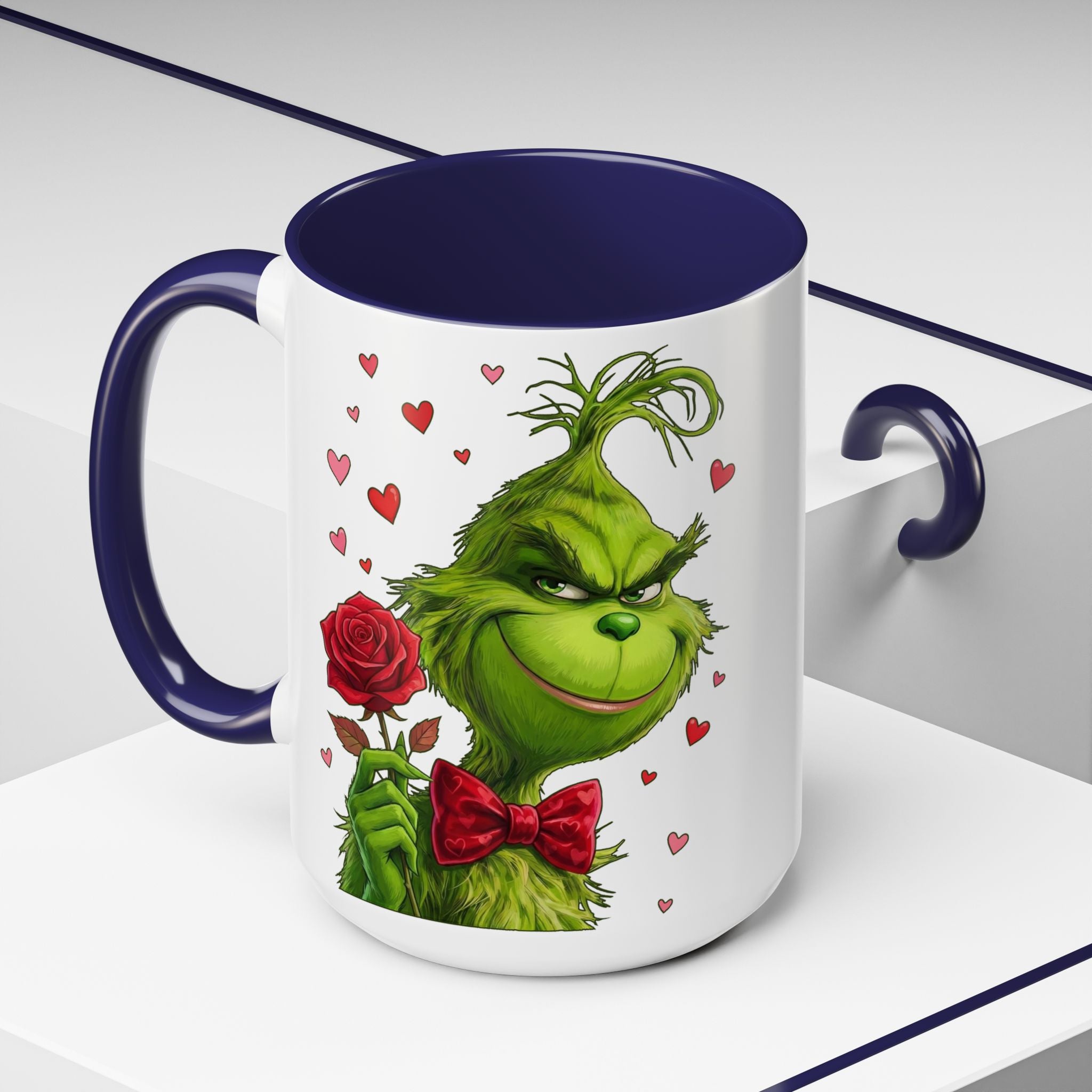 Grinch Holding Rose Mug | Accent Coffee Mug
