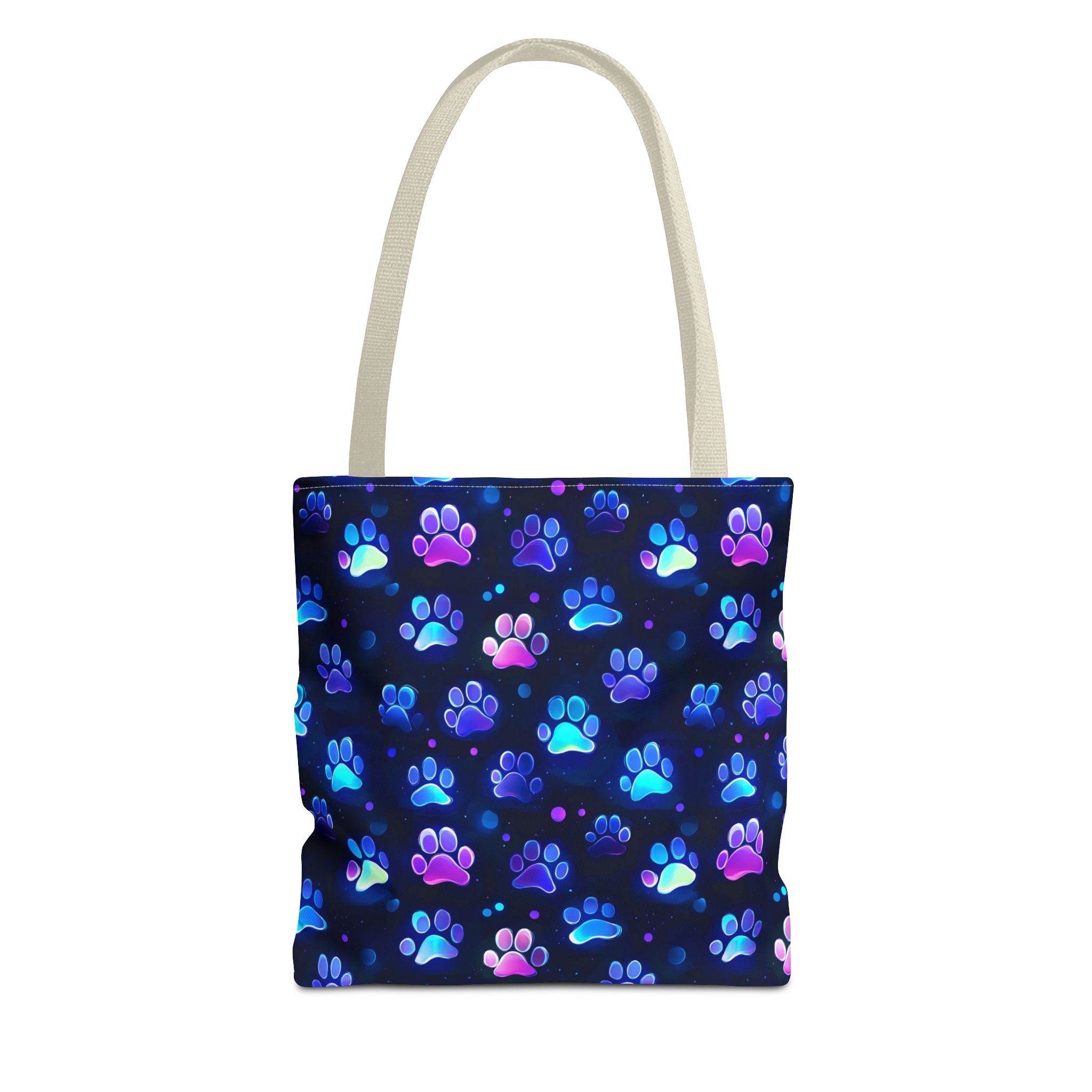 Neon Paw Print Tote | Colorful Cat Dog Paw Pattern All Over Print