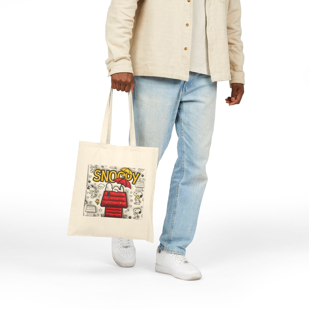 Snoopee Comic Panel Tote Bag | Peanut Doghouse Illustration