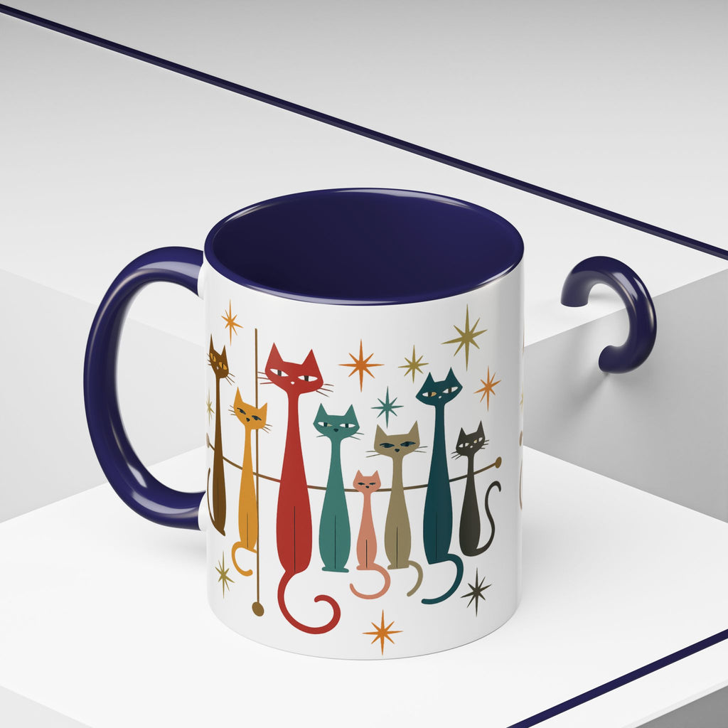 Retro Mid-Century Cats 1950s 1960s Accent Coffee Mug | 11oz 15oz