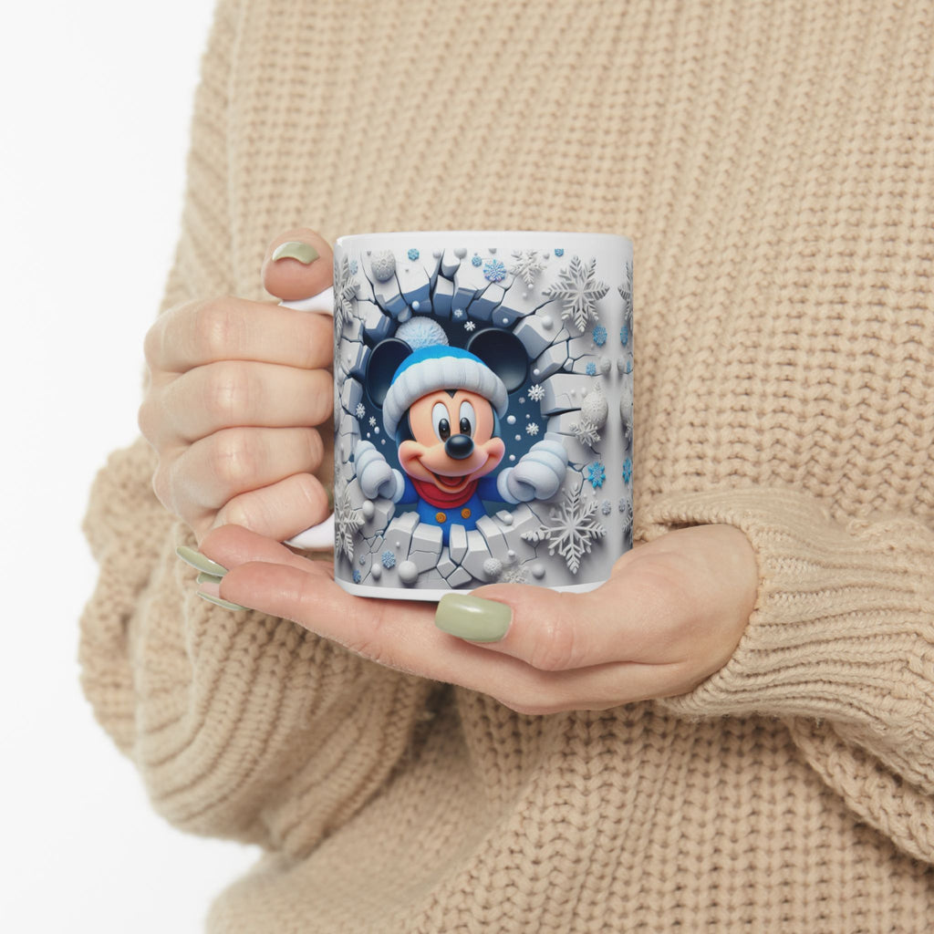 Snowflake Mouse Holiday Mug | Winter Mickee-Inspired Ceramic Mug