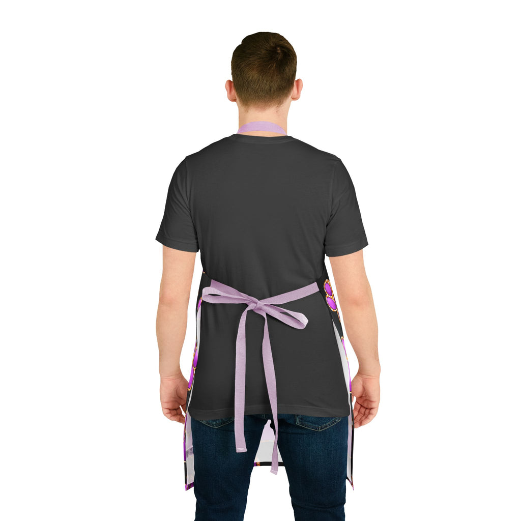 Purple Paw Print Apron | Pet Lover Kitchen Apron, Colorful Paw Pattern