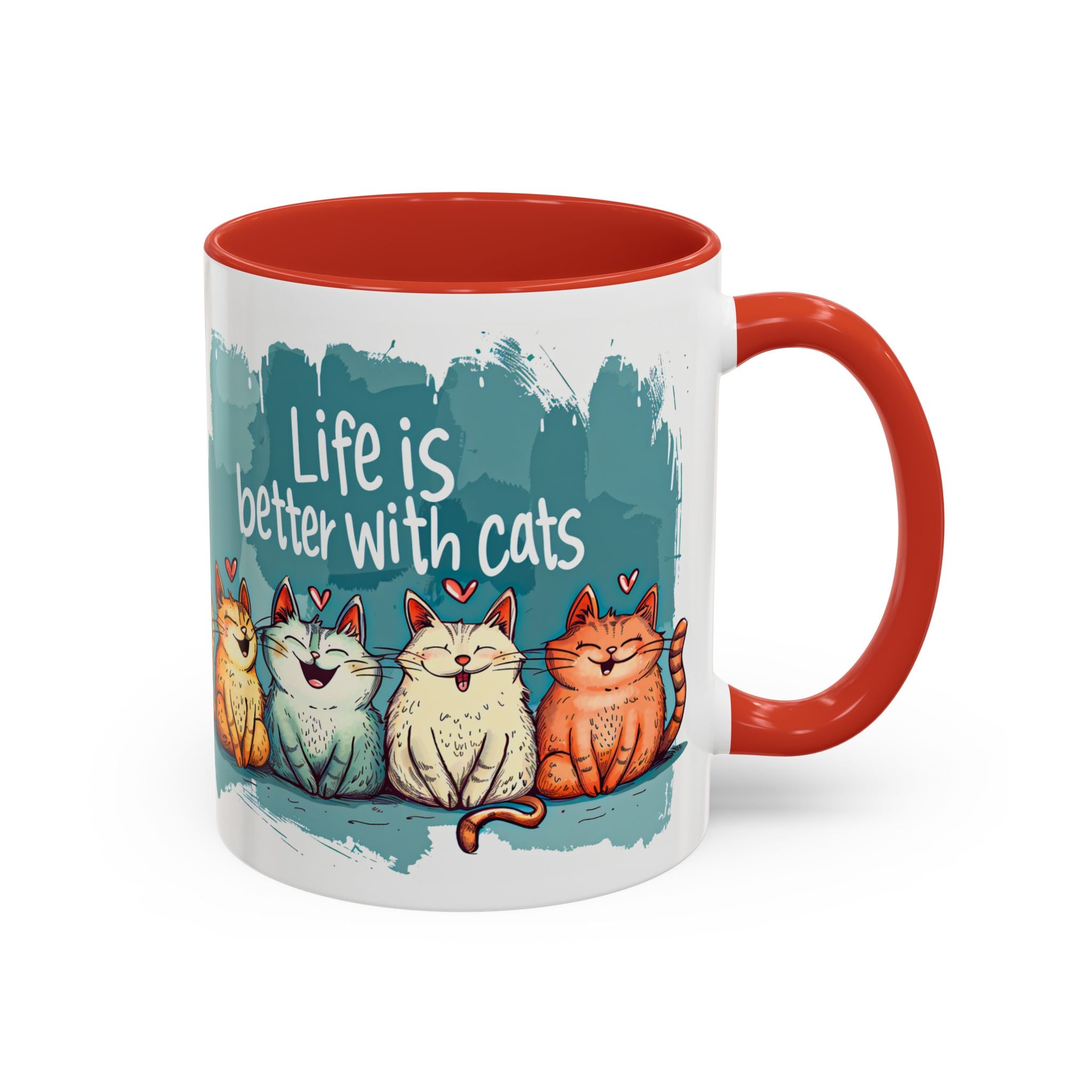 Life Is Better With Cats Coffee Mug | Accent Two-Tone Mug