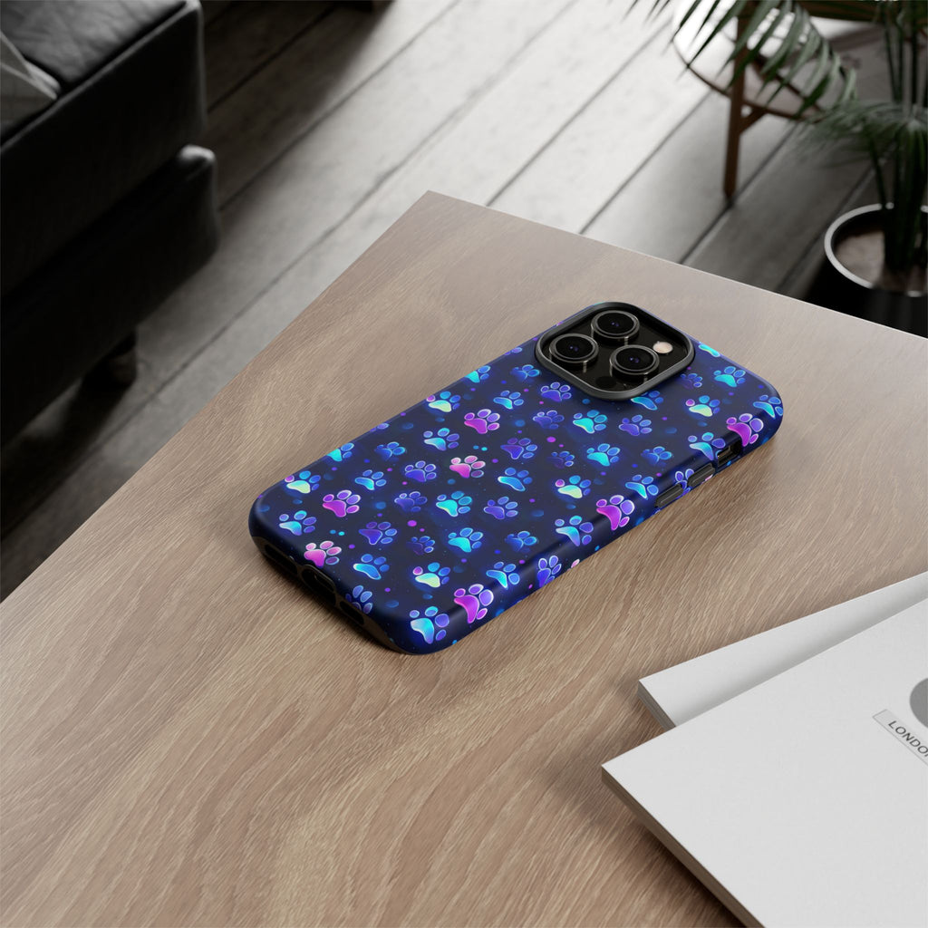 Neon Paw Print Phone Case | Tough Case
