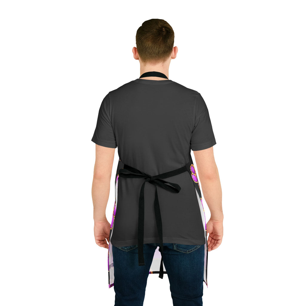 Purple Paw Print Apron | Pet Lover Kitchen Apron, Colorful Paw Pattern