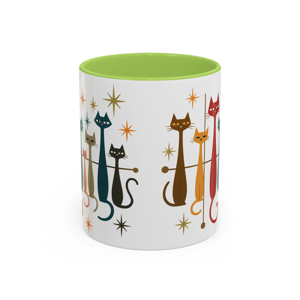 Retro Mid-Century Cats 1950s 1960s Accent Coffee Mug | 11oz 15oz