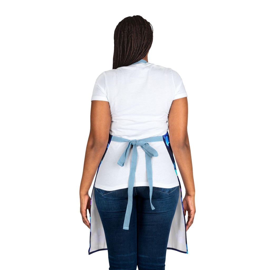 Neon Paw Prints Apron | Colorful Cat Dog Paws Pattern