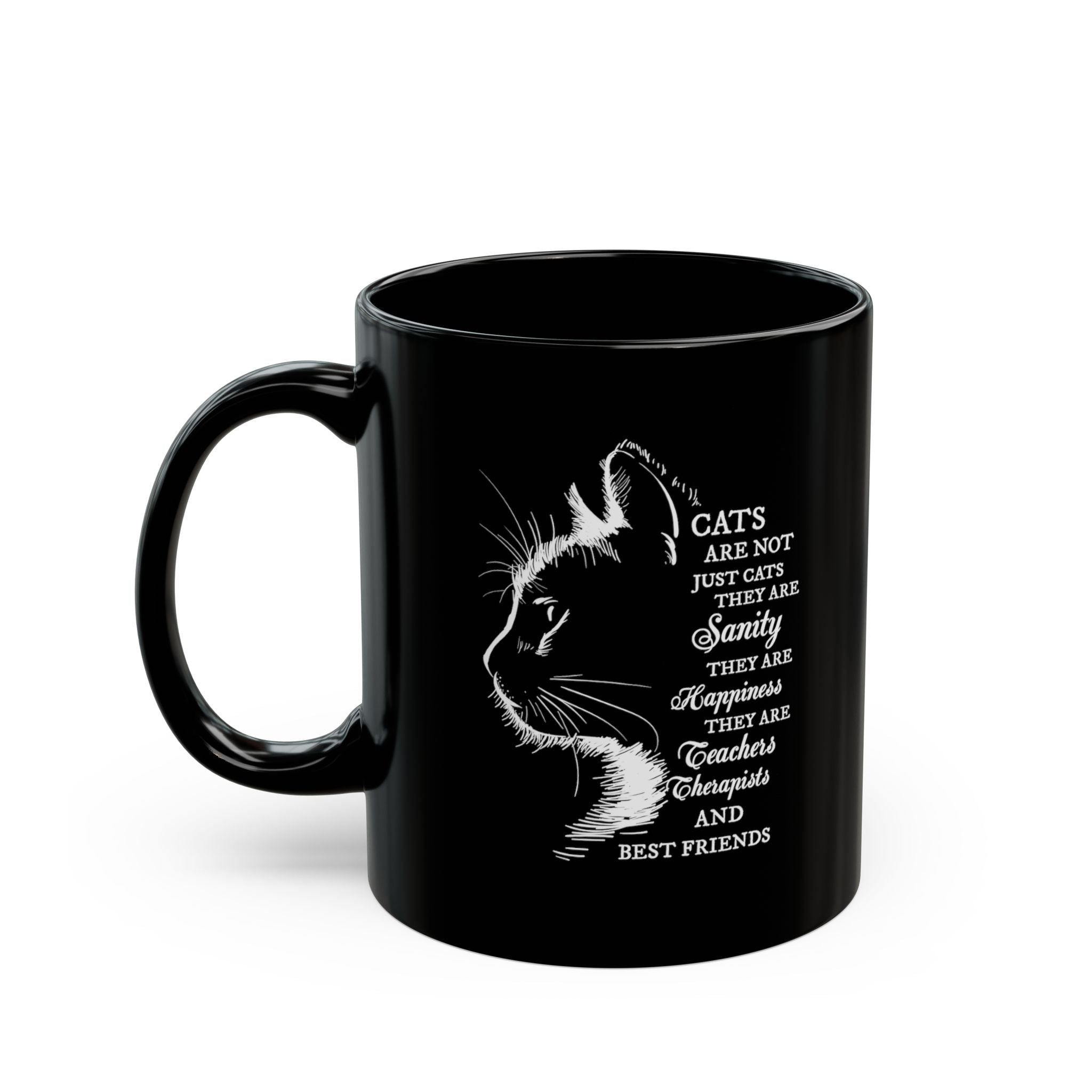 Cats Are Not Just Cats mug | Black Cat Silhouette, Cat Lovers Coffee Mug