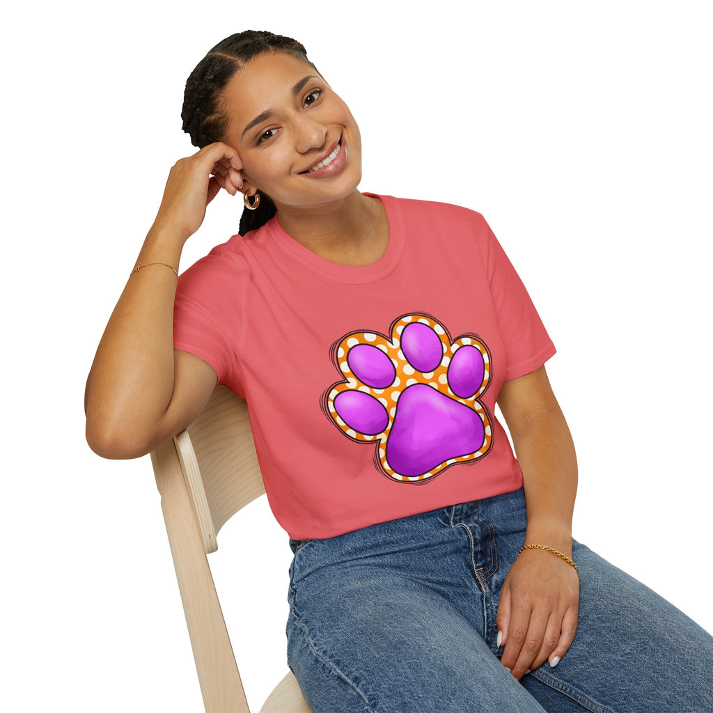 Pink Paw Print T-Shirt | Cute Animal Paw Graphic Tee