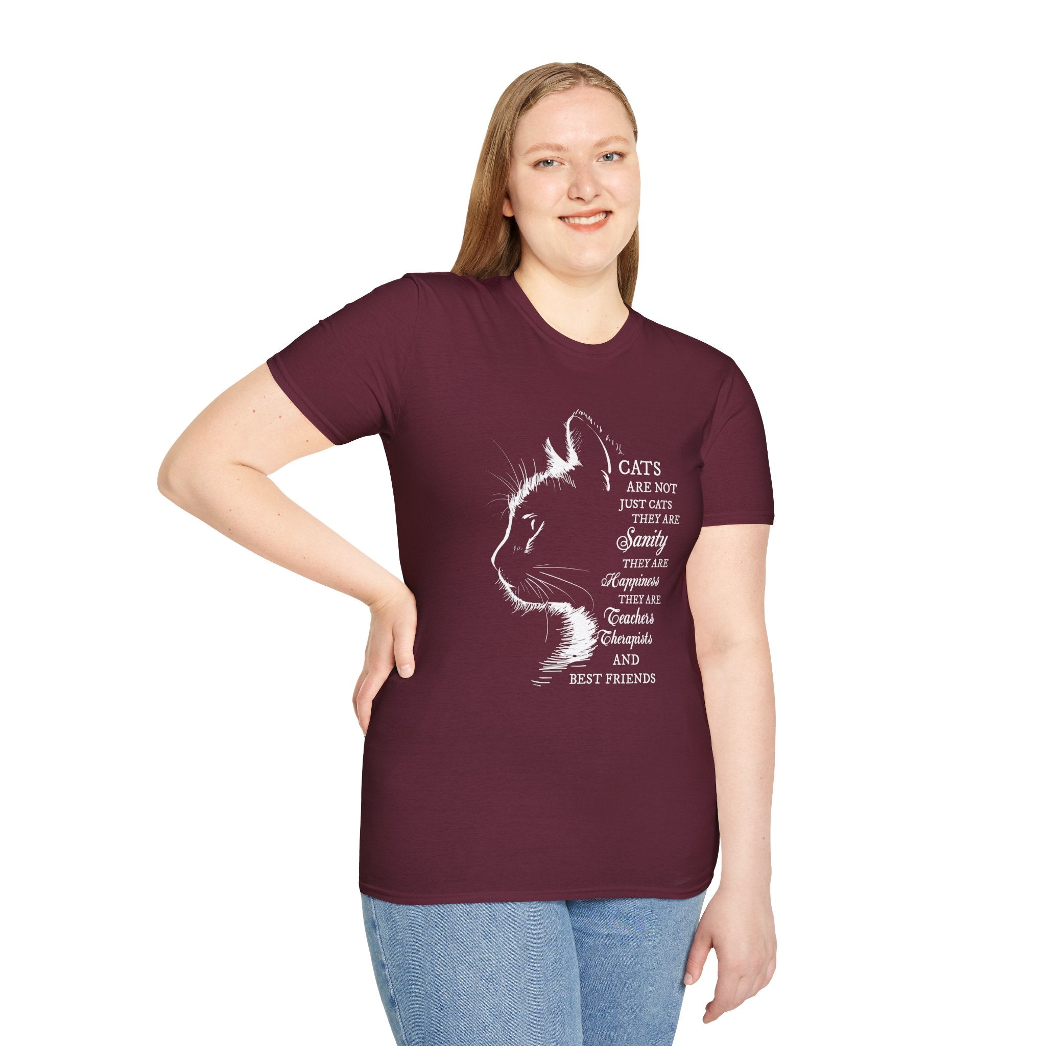 Cat Silhouette Quote T-Shirt | Cat Lovers Tee, Feline Friendship Design