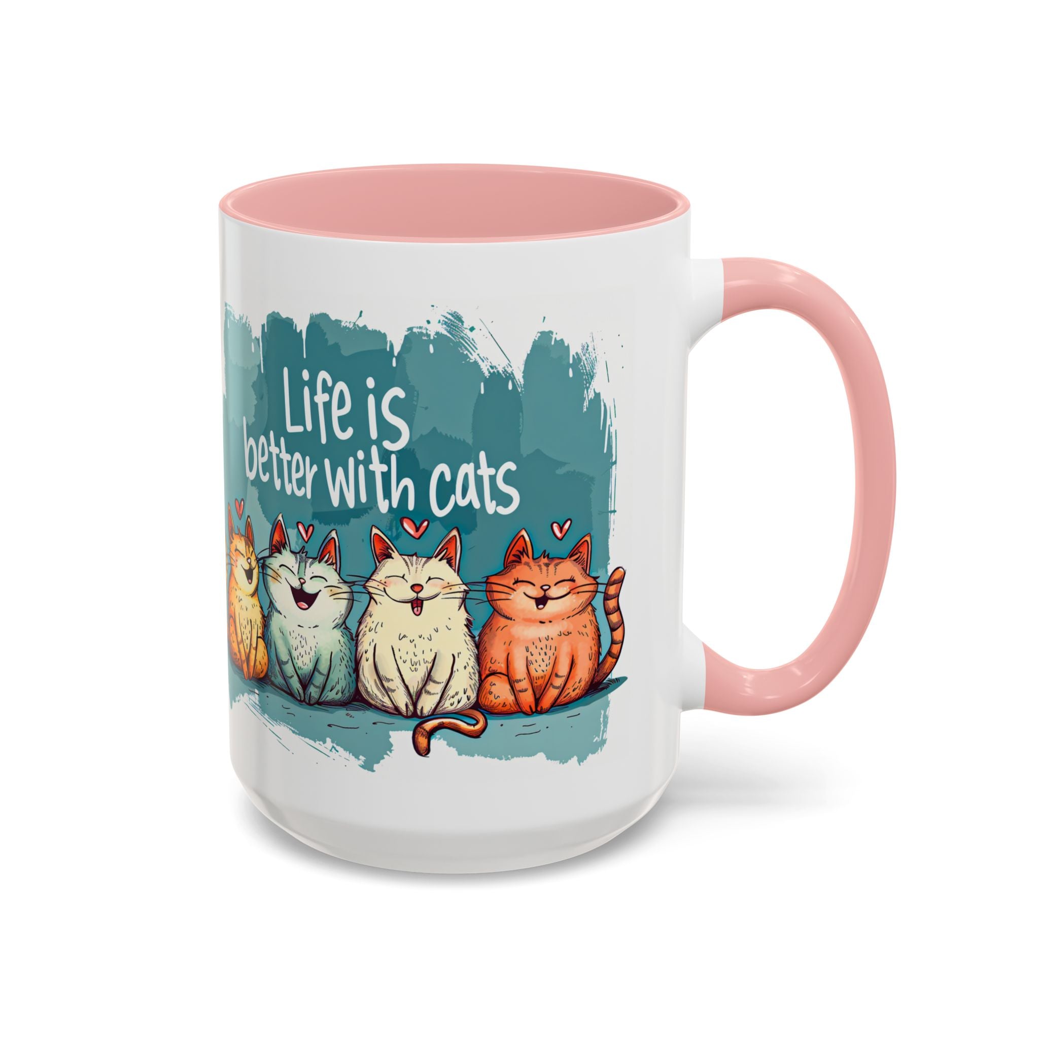 Life Is Better With Cats Coffee Mug | Accent Two-Tone Mug