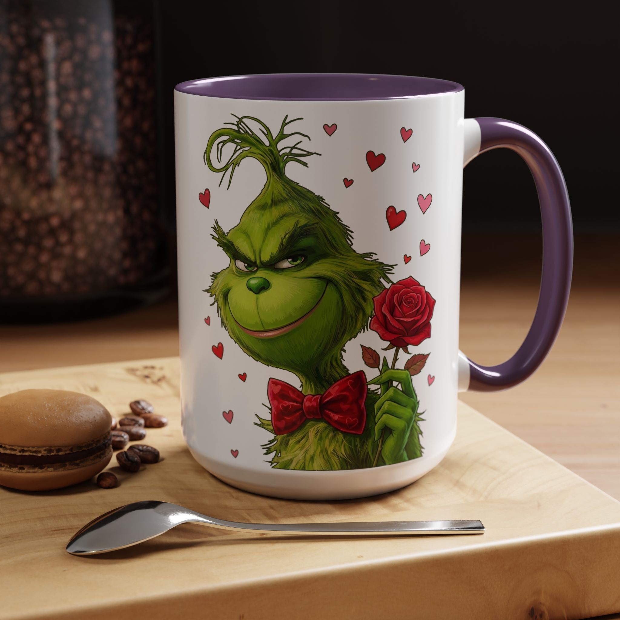 Grinch Holding Rose Mug | Accent Coffee Mug