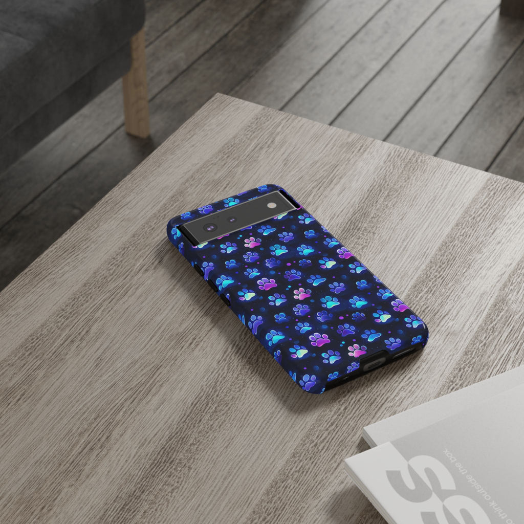 Neon Paw Print Phone Case | Tough Case