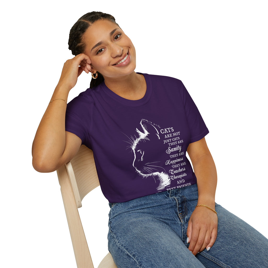 Cat Silhouette Quote T-Shirt | Cat Lovers Tee, Feline Friendship Design
