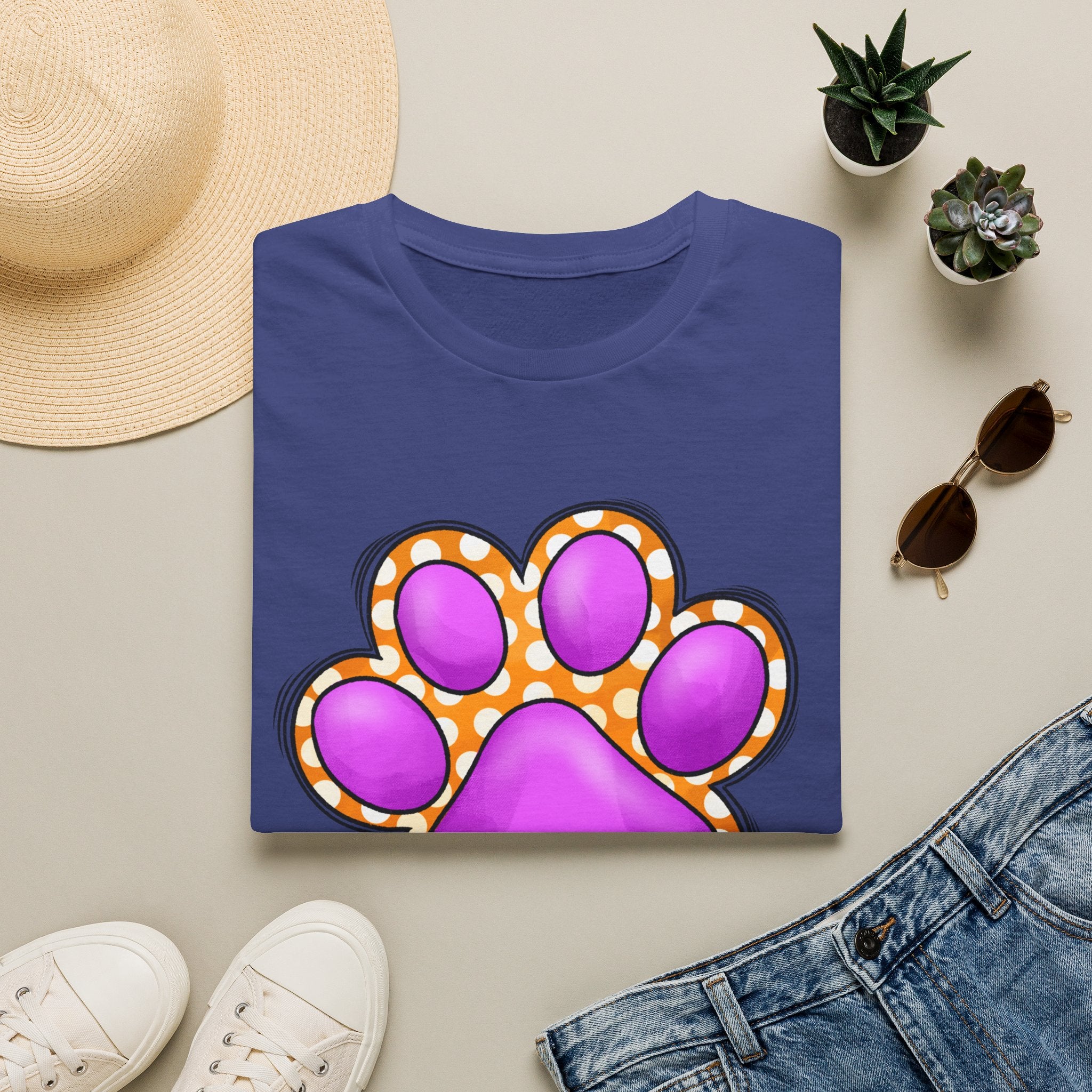 Pink Paw Print T-Shirt | Cute Animal Paw Graphic Tee