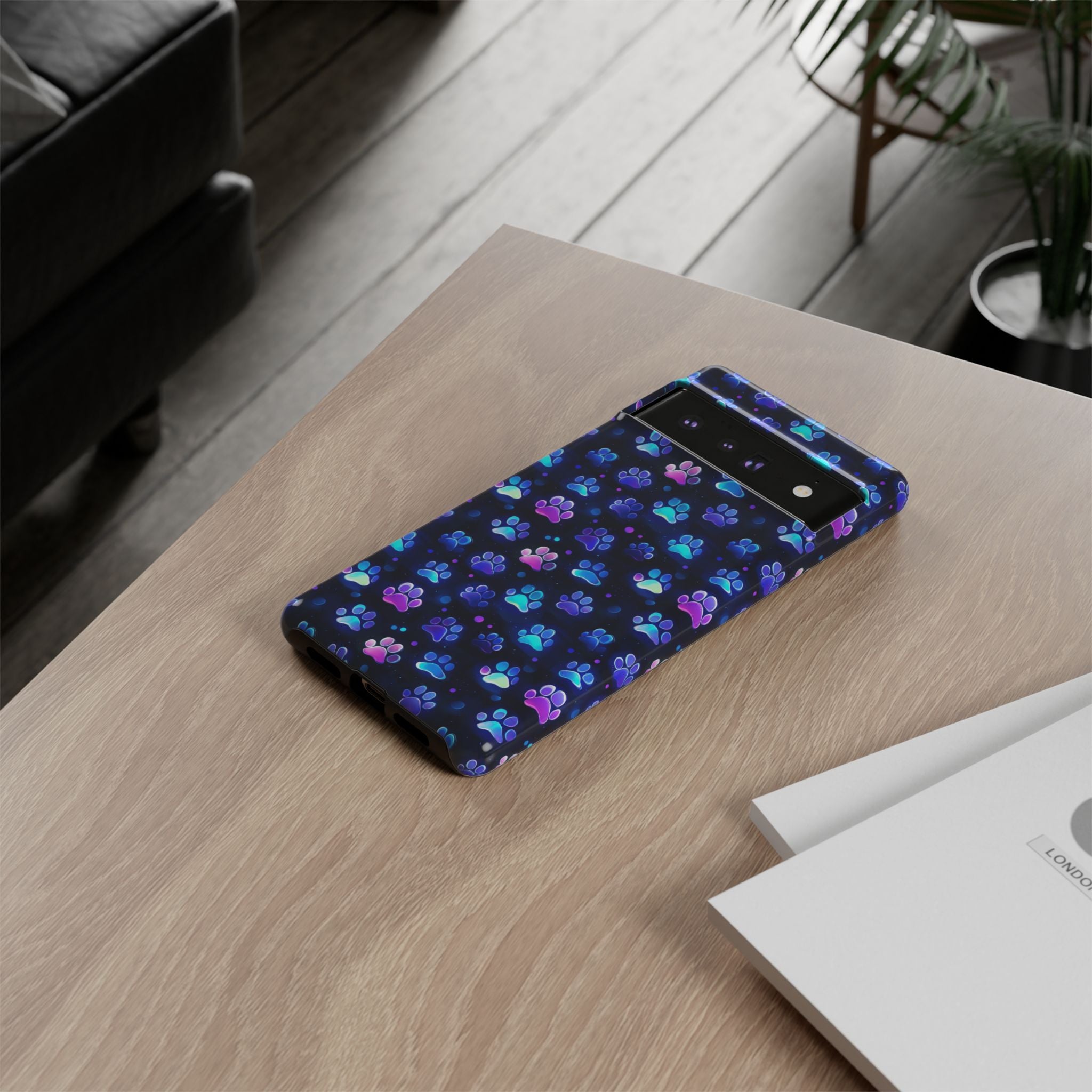 Neon Paw Print Phone Case | Tough Case