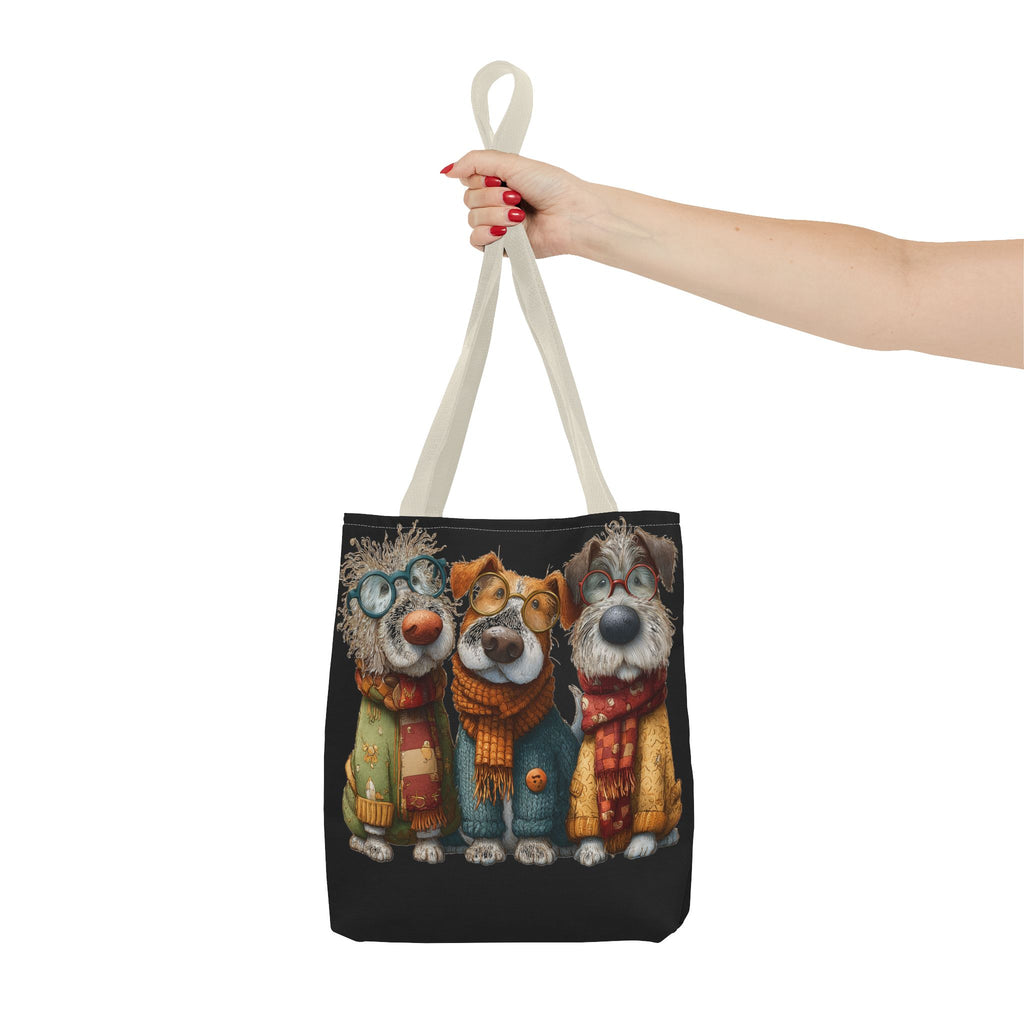 Three Cozy Dogs Tote Bag | Cute Winter Dogs Illustration