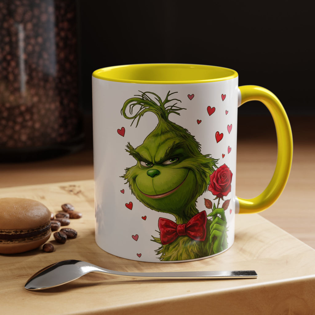 Grinch Holding Rose Mug | Accent Coffee Mug