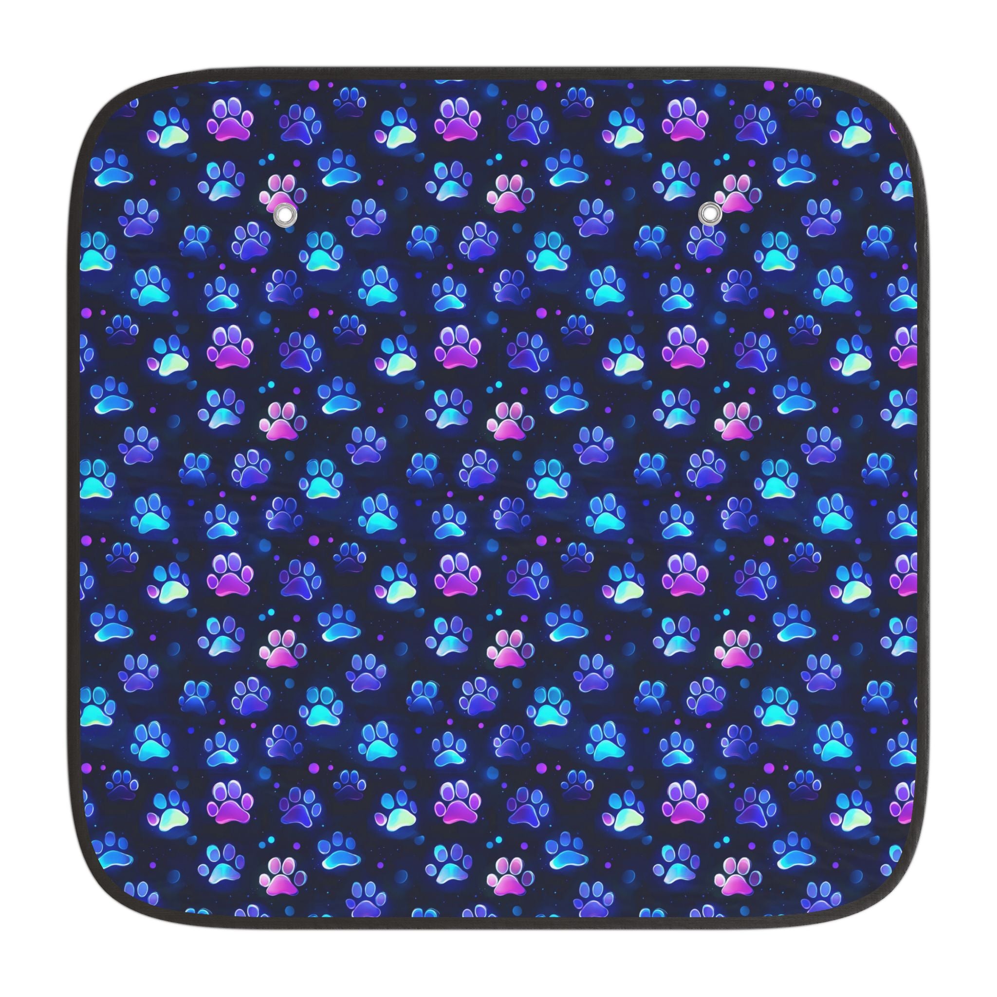 Neon Paw Print Car Sun Shade | Paw Pattern Sunshade