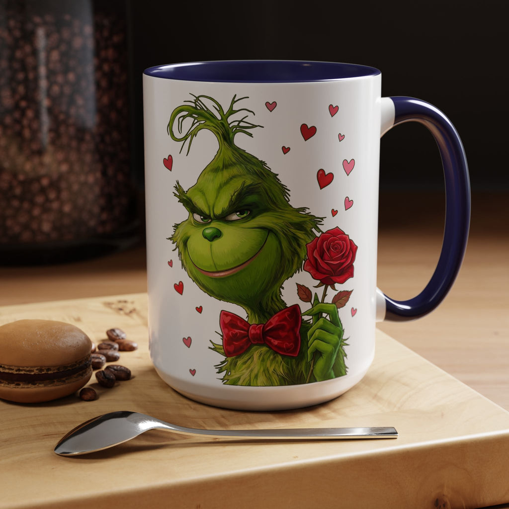 Grinch Holding Rose Mug | Accent Coffee Mug