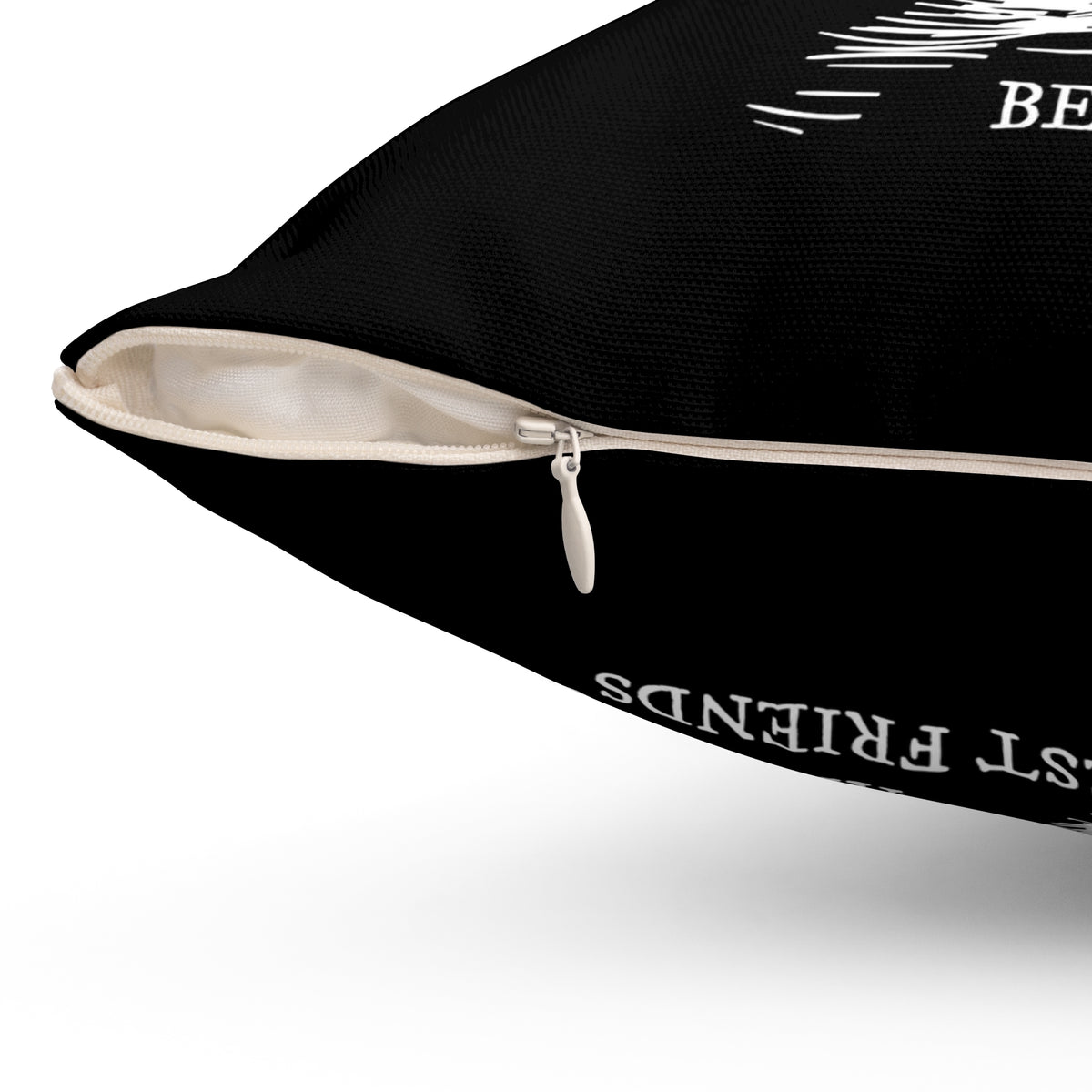Black Cat Silhouette Pillow | Cat Quote Throw Pillow, Square Polyester Pillow