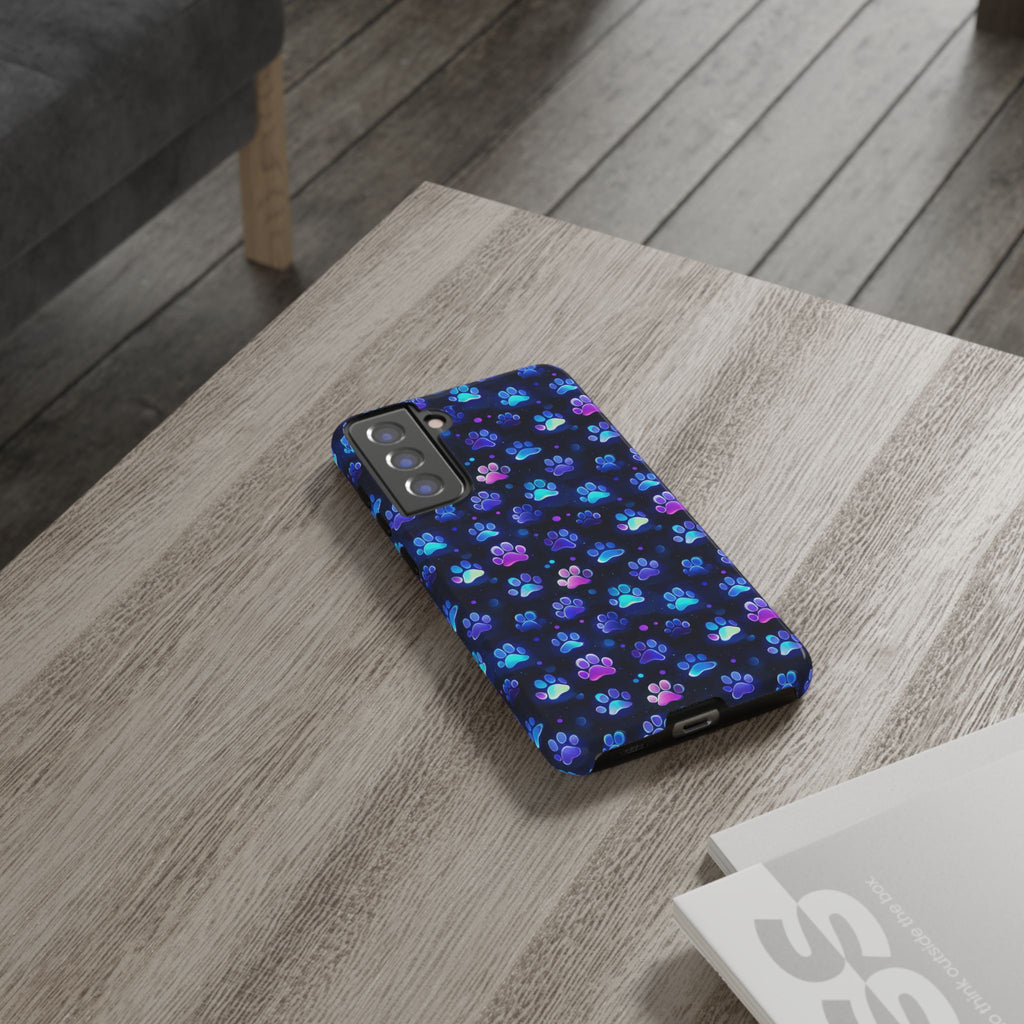 Neon Paw Print Phone Case | Tough Case