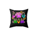 Dog Mom Paw Print Pillow | Colorful Leopard Sunflower Design