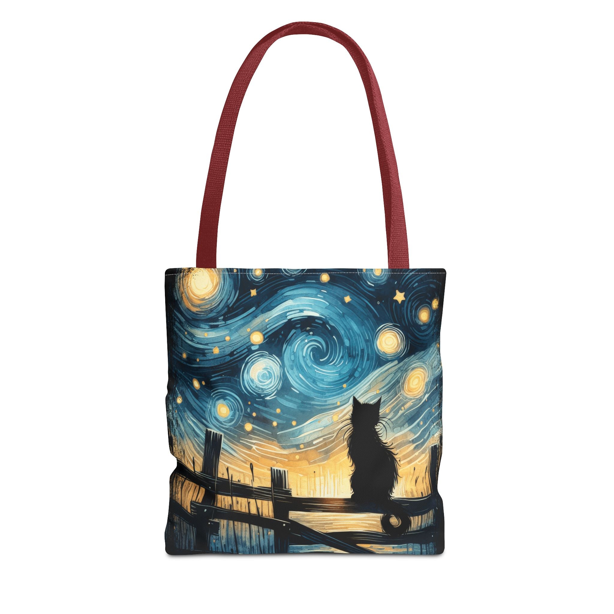 Starry Night Cat Tote | Van Gogh Inspired Swirling Sky Bag