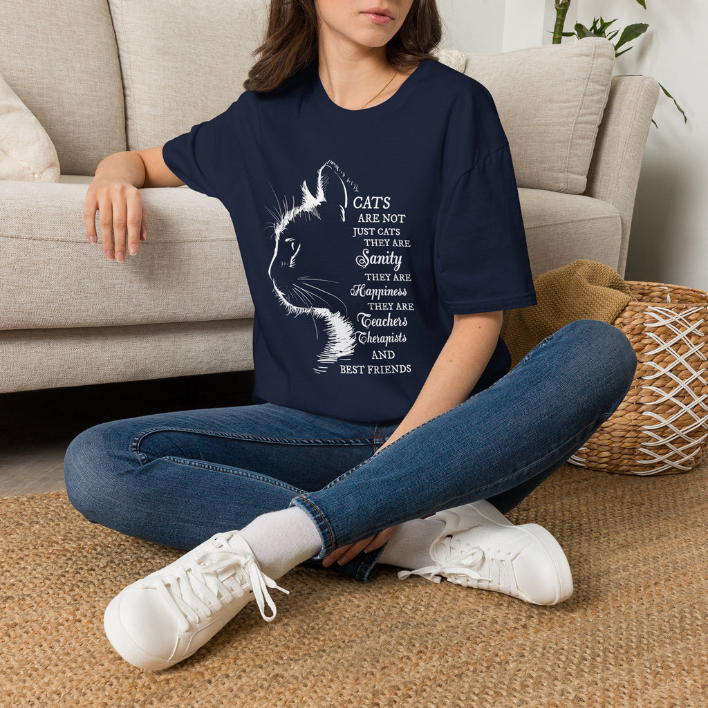 Cat Silhouette Quote T-Shirt | Cat Lovers Tee, Feline Friendship Design