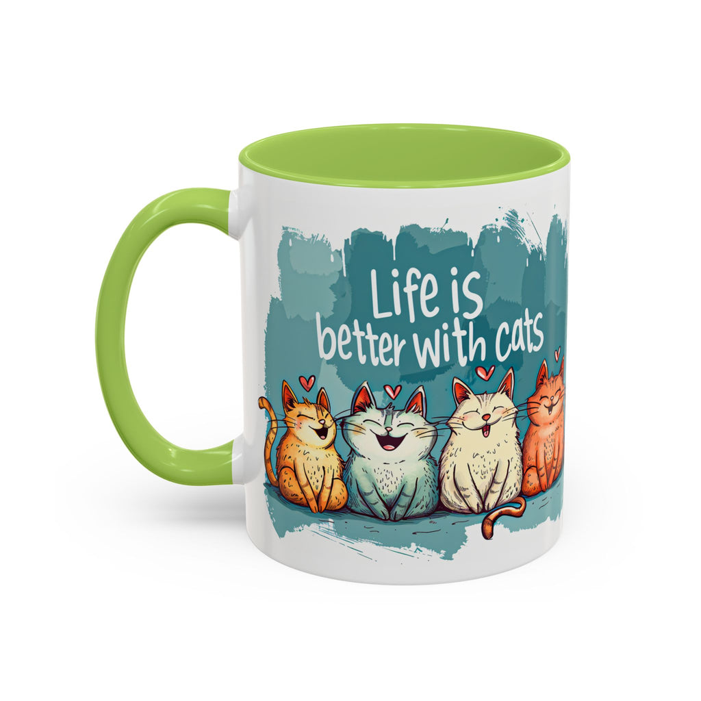 Life Is Better With Cats Coffee Mug | Accent Two-Tone Mug