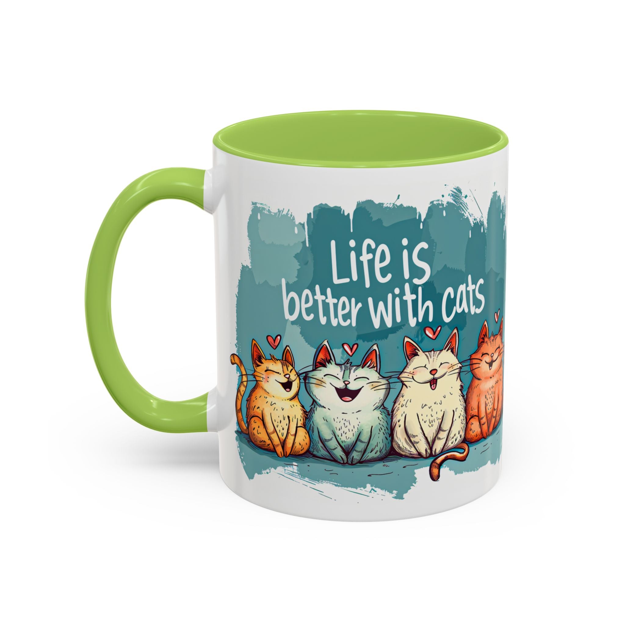 Life Is Better With Cats Coffee Mug | Accent Two-Tone Mug