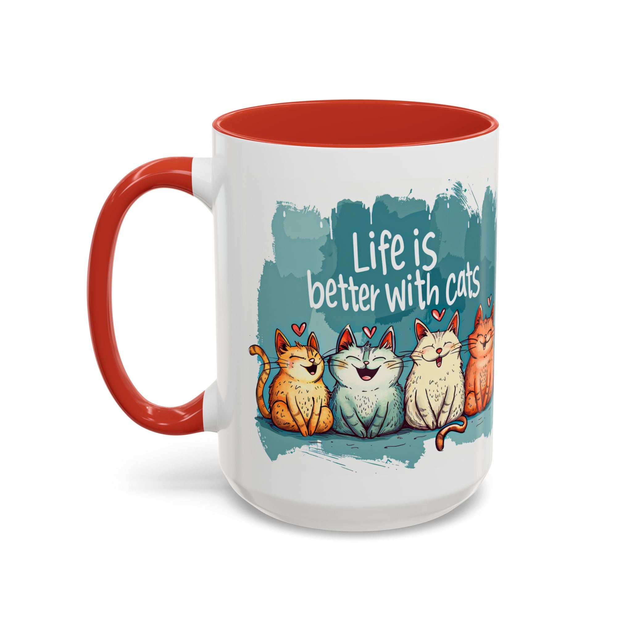 Life Is Better With Cats Coffee Mug | Accent Two-Tone Mug