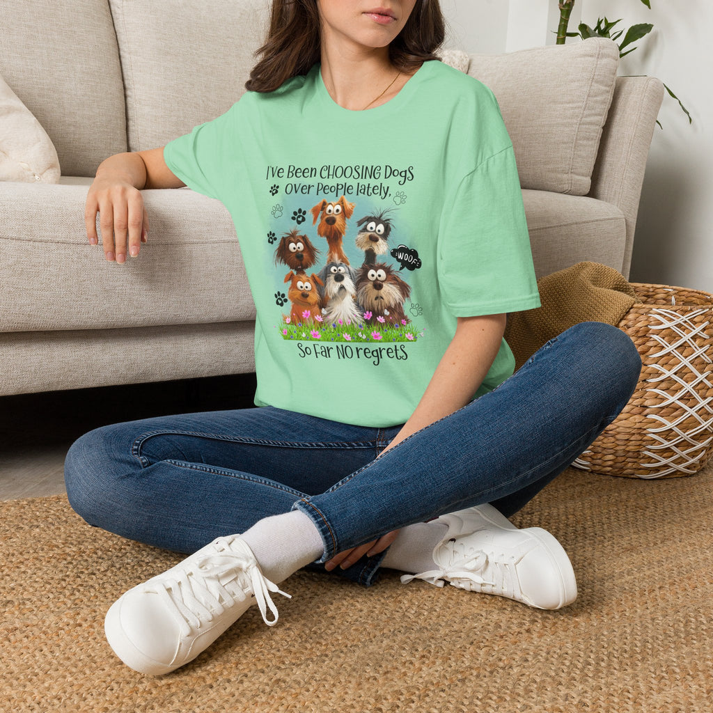 Choosing Dogs Over People T-Shirt | Cute Cartoon Dogs, Paw Print Design
