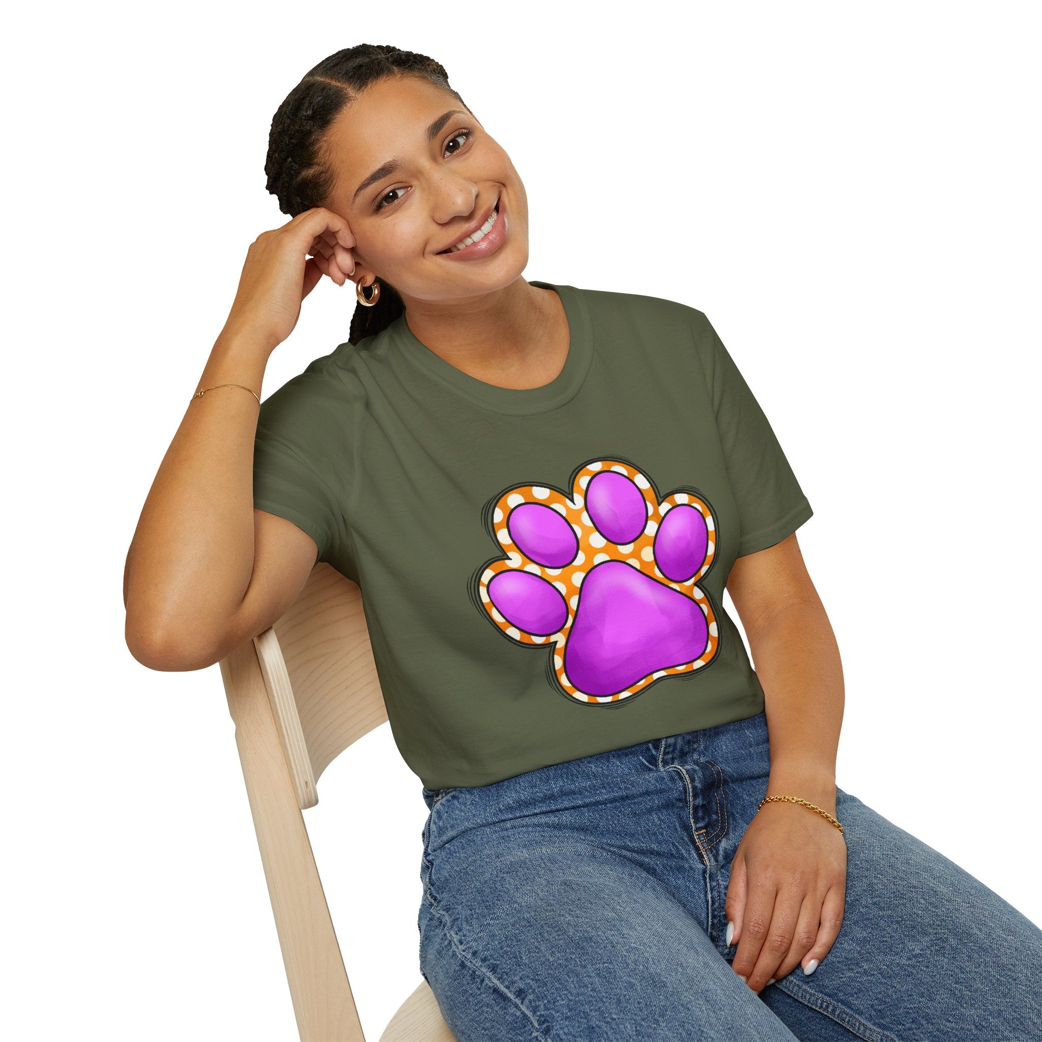Pink Paw Print T-Shirt | Cute Animal Paw Graphic Tee