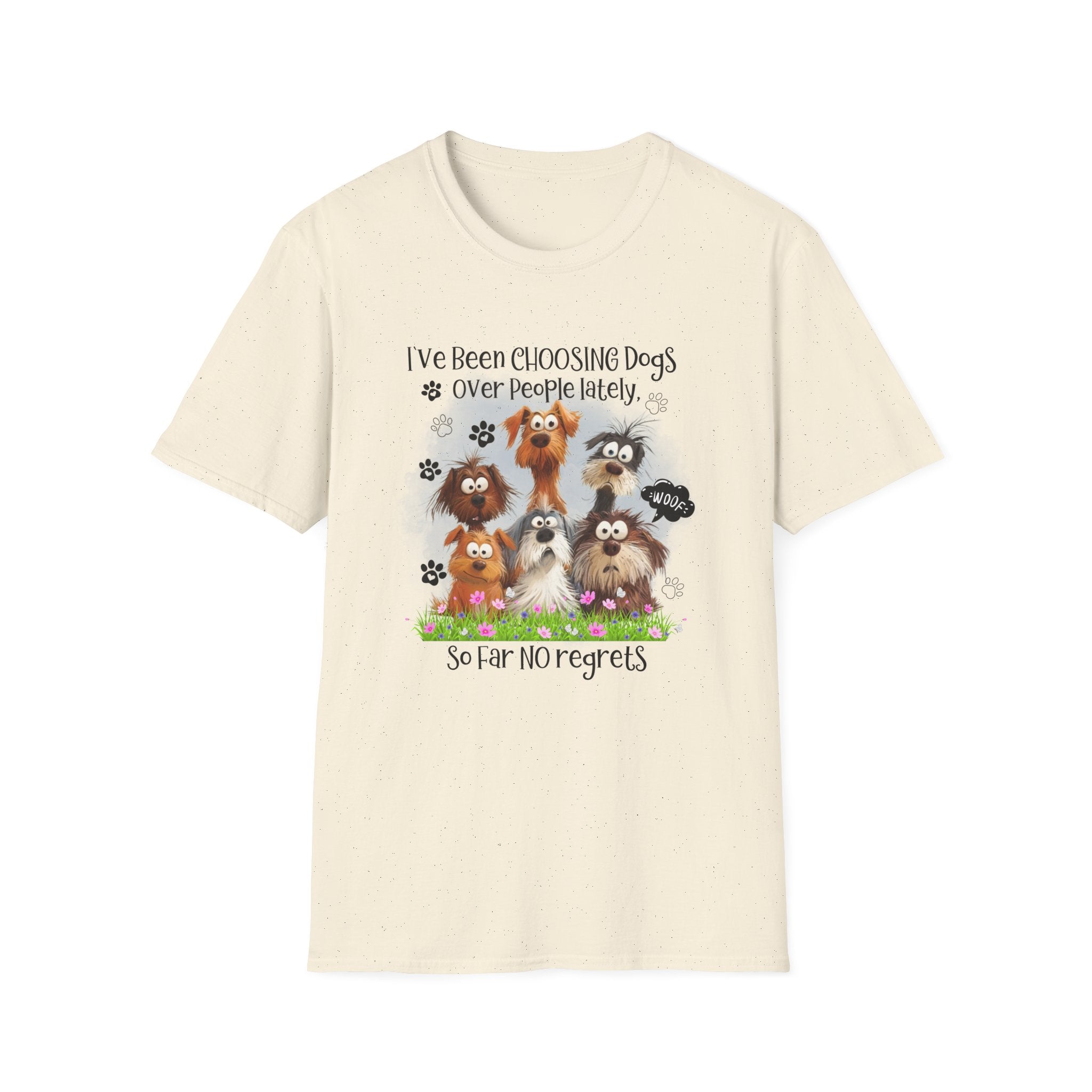 Choosing Dogs Over People T-Shirt | Cute Cartoon Dogs, Paw Print Design