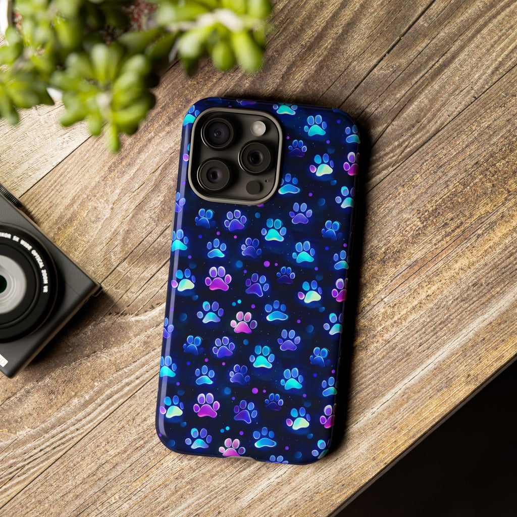 Neon Paw Print Phone Case | Tough Case