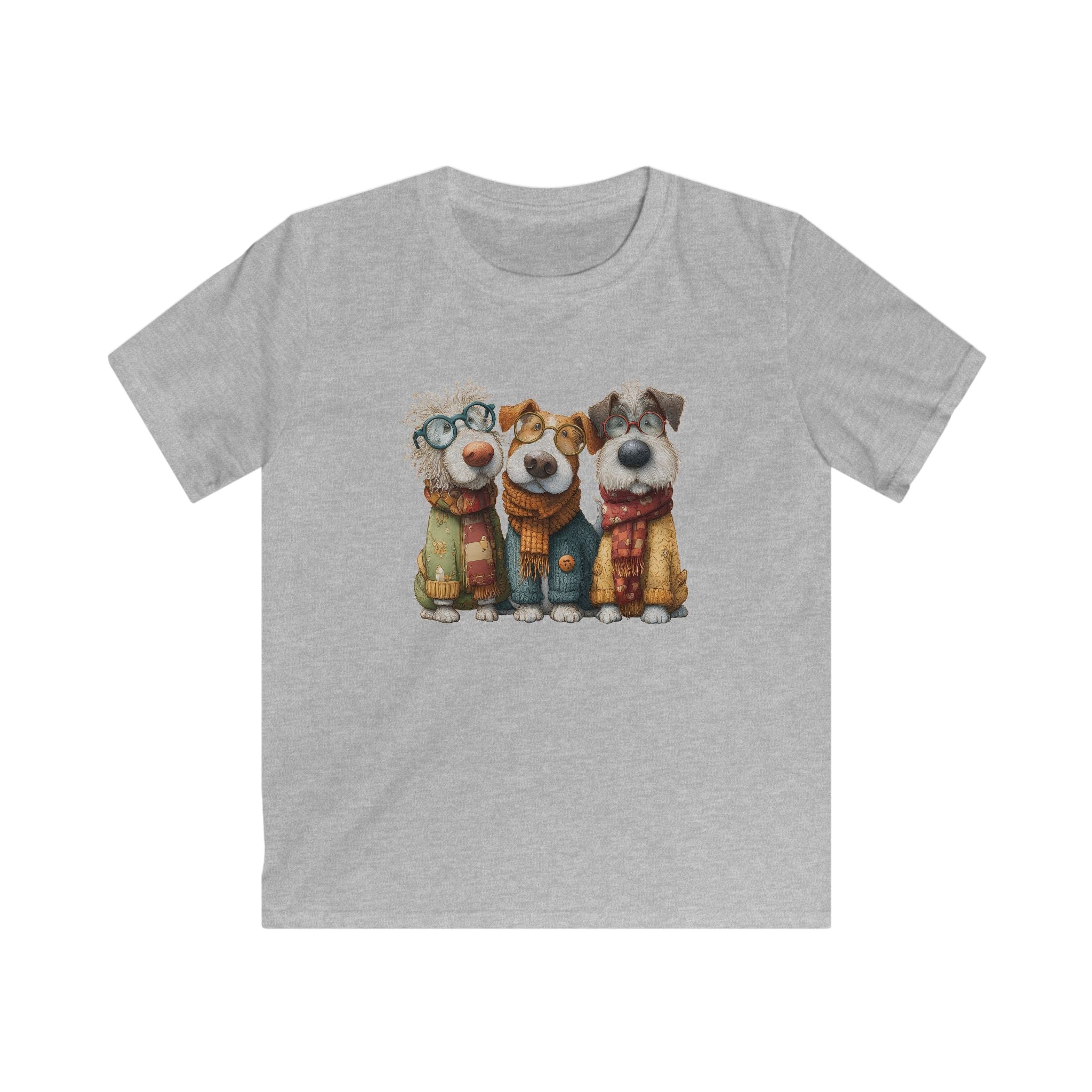 Three Cozy Dogs kids tee | Cute Puppy Trio Illustration