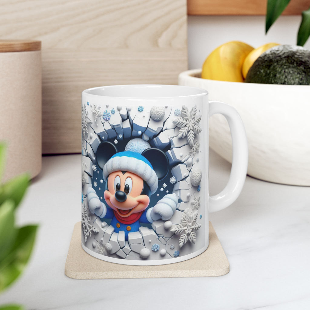 Snowflake Mouse Holiday Mug | Winter Mickee-Inspired Ceramic Mug